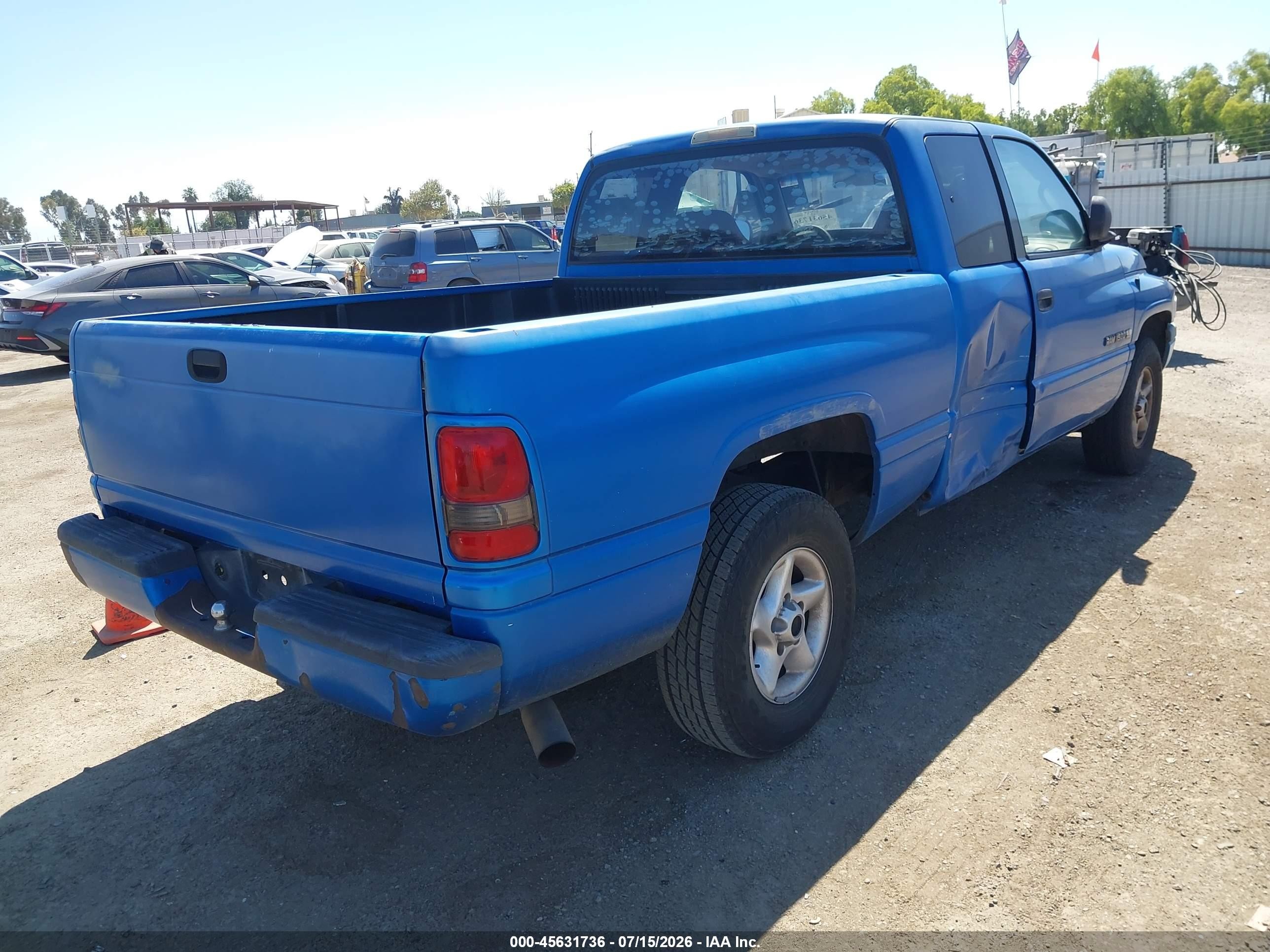 1998 Dodge Ram 1500 St Синий vin: 3B7HC12Z6WM259416