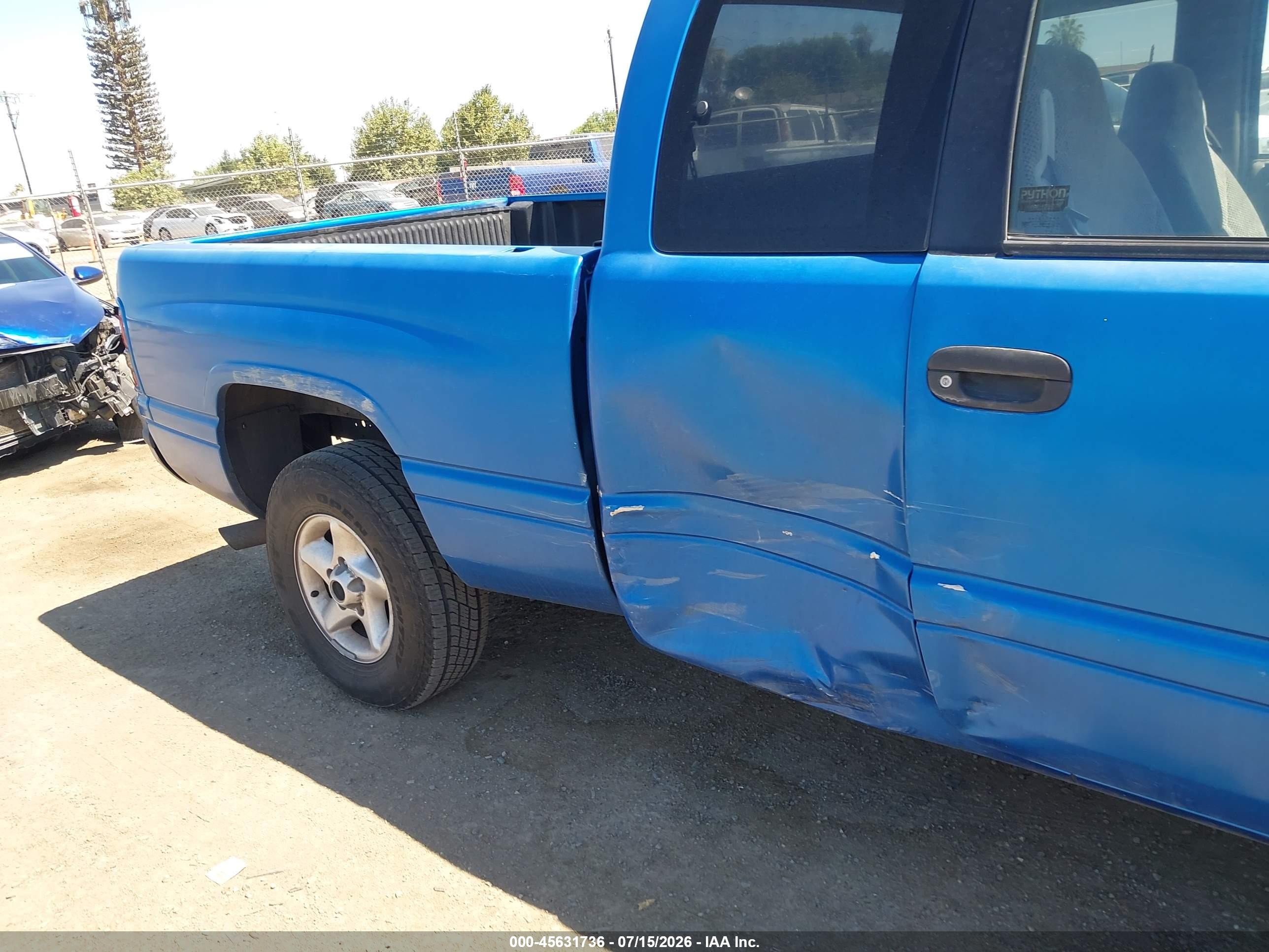 1998 Dodge Ram 1500 St Синий vin: 3B7HC12Z6WM259416