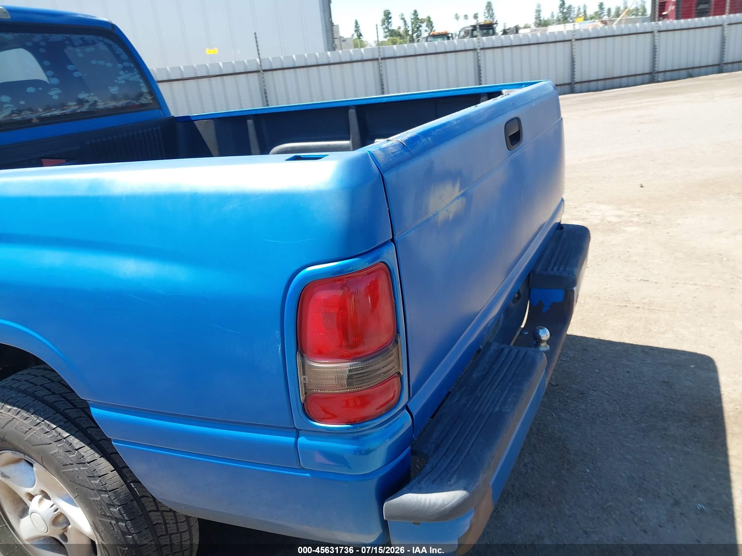 1998 Dodge Ram 1500 St Синий vin: 3B7HC12Z6WM259416