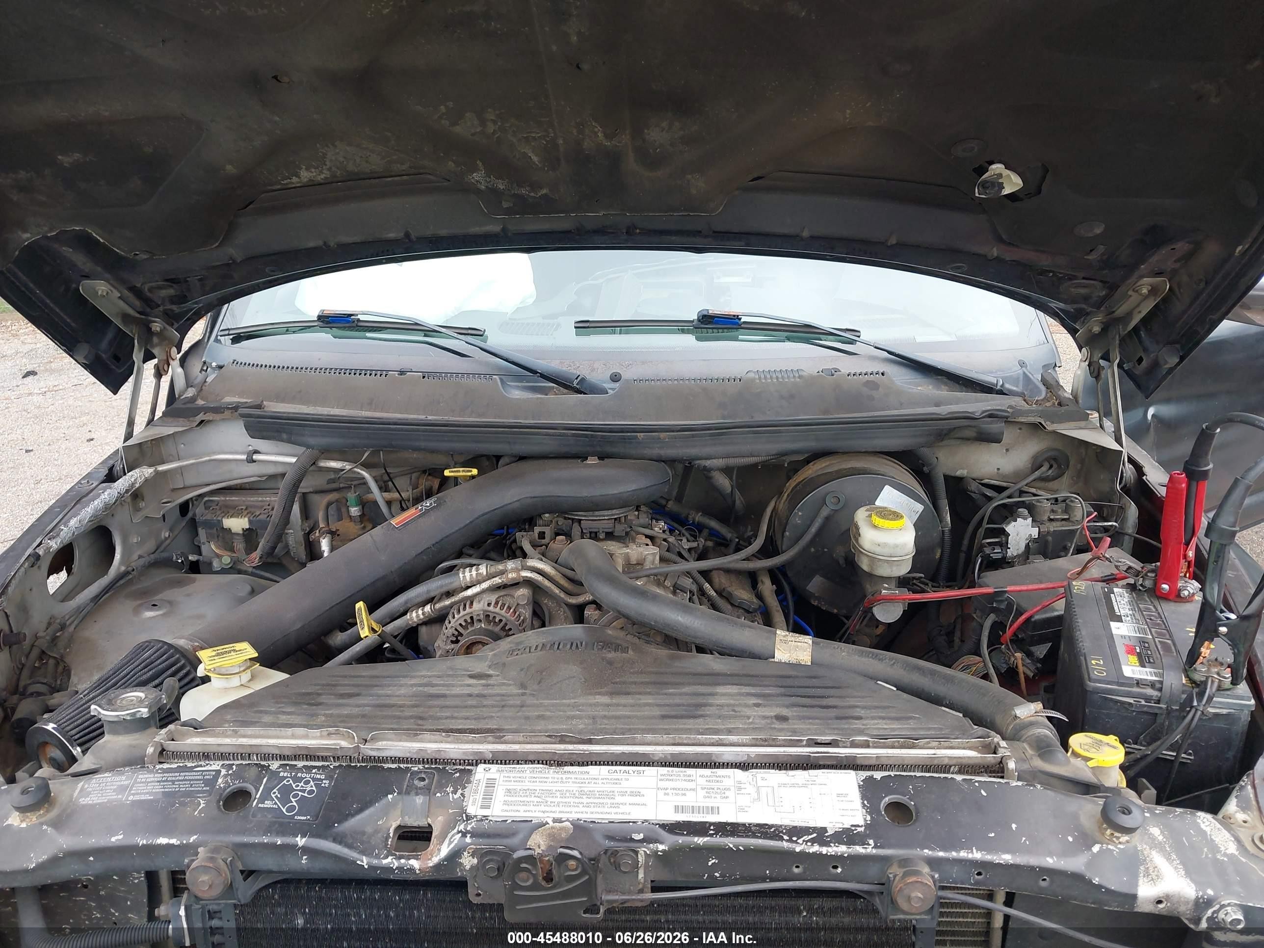 1998 Dodge Ram 1500 St Черный vin: 3B7HC13Y2WG177963