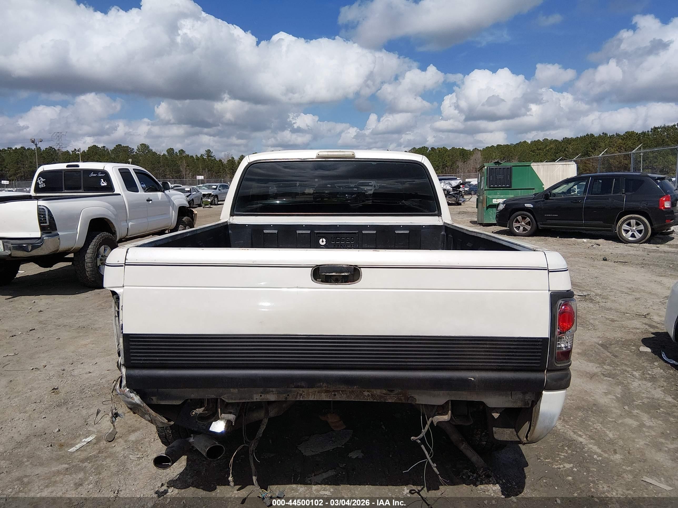 1996 Dodge Ram 1500 White vin: 3B7HC13Y3TG117959