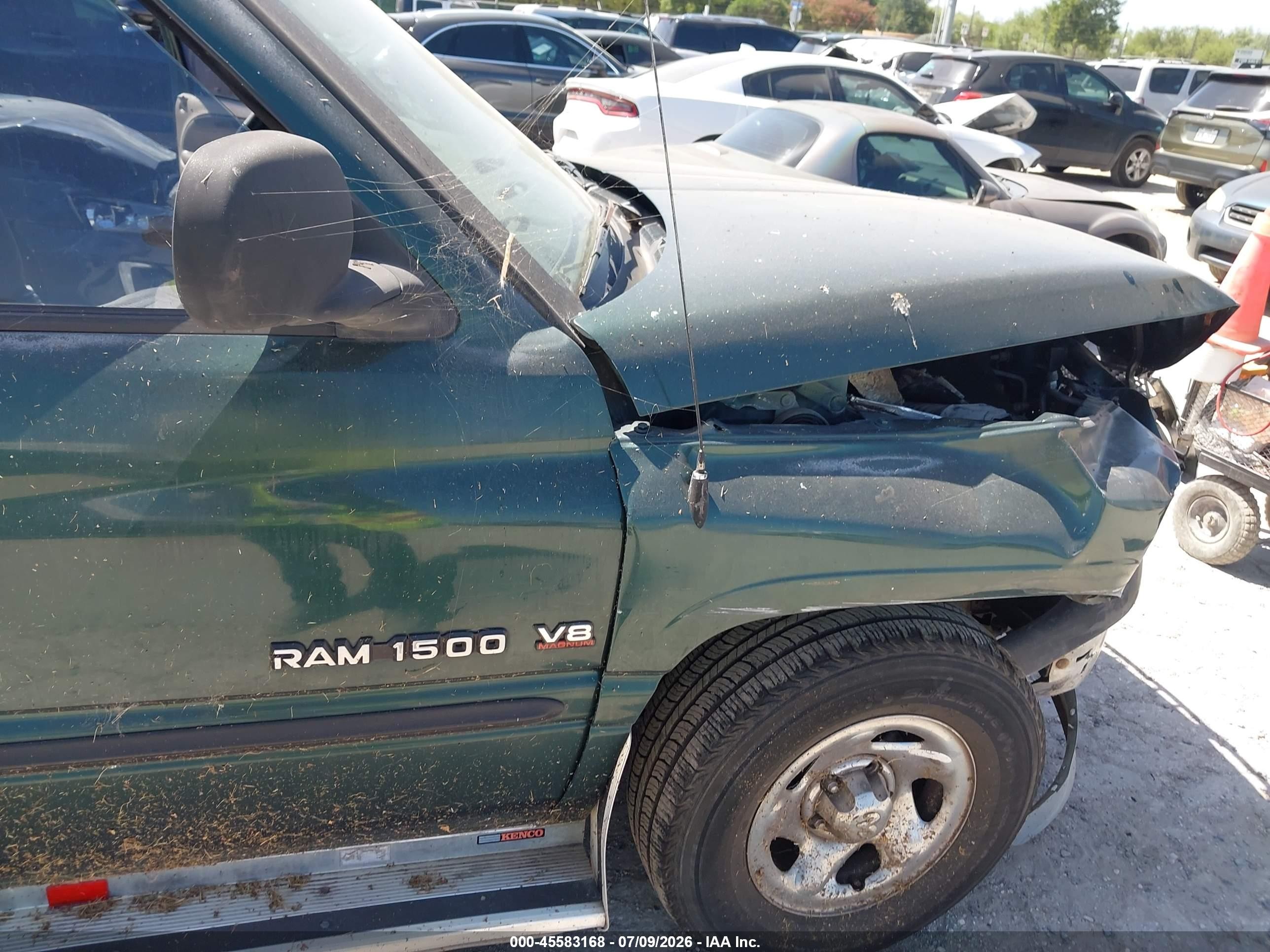 1998 Dodge Ram 1500 St Green vin: 3B7HC13Y7WG155666