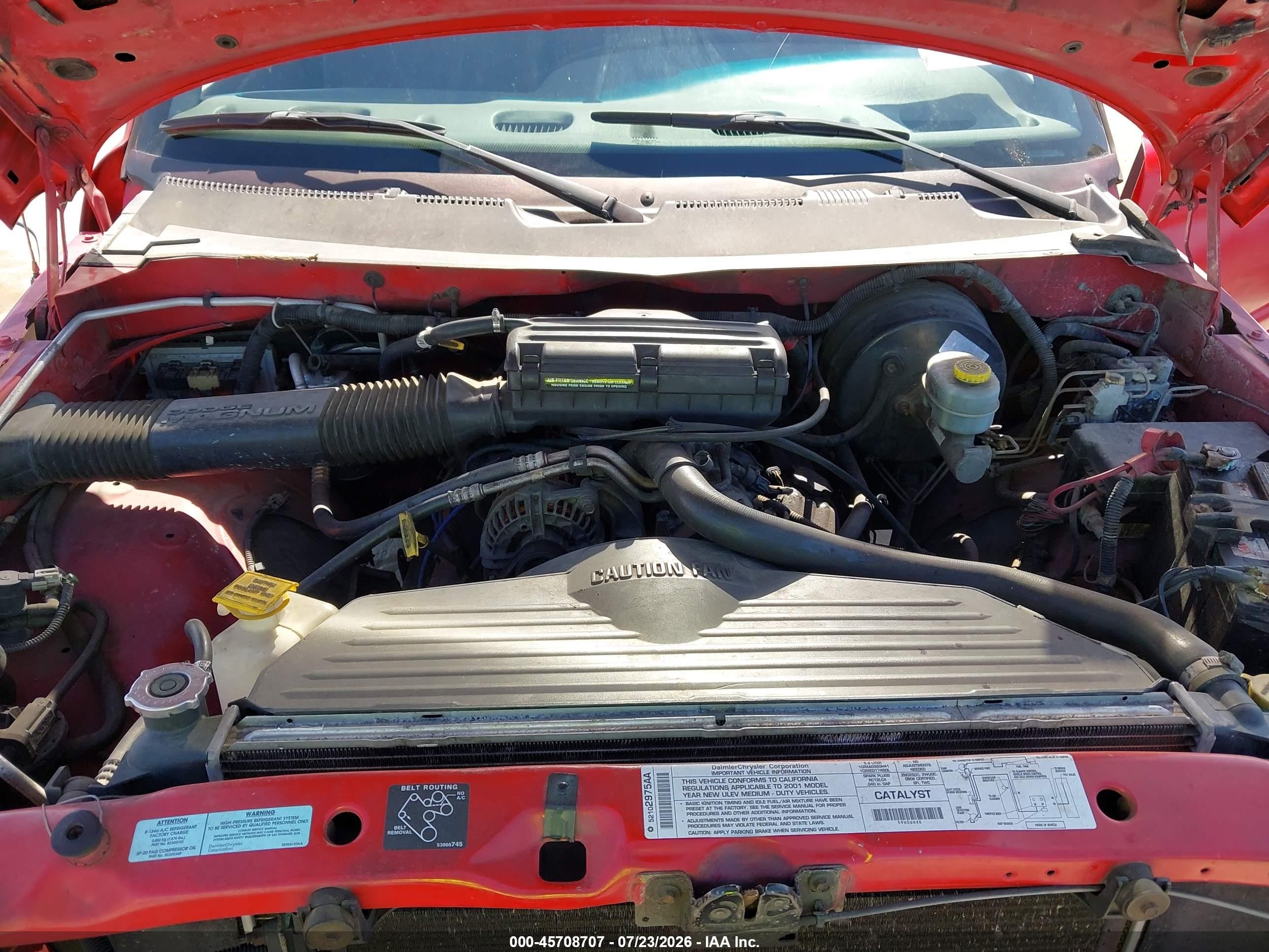 2001 Dodge Ram 1500 St Red vin: 3B7HC13Z81M565024