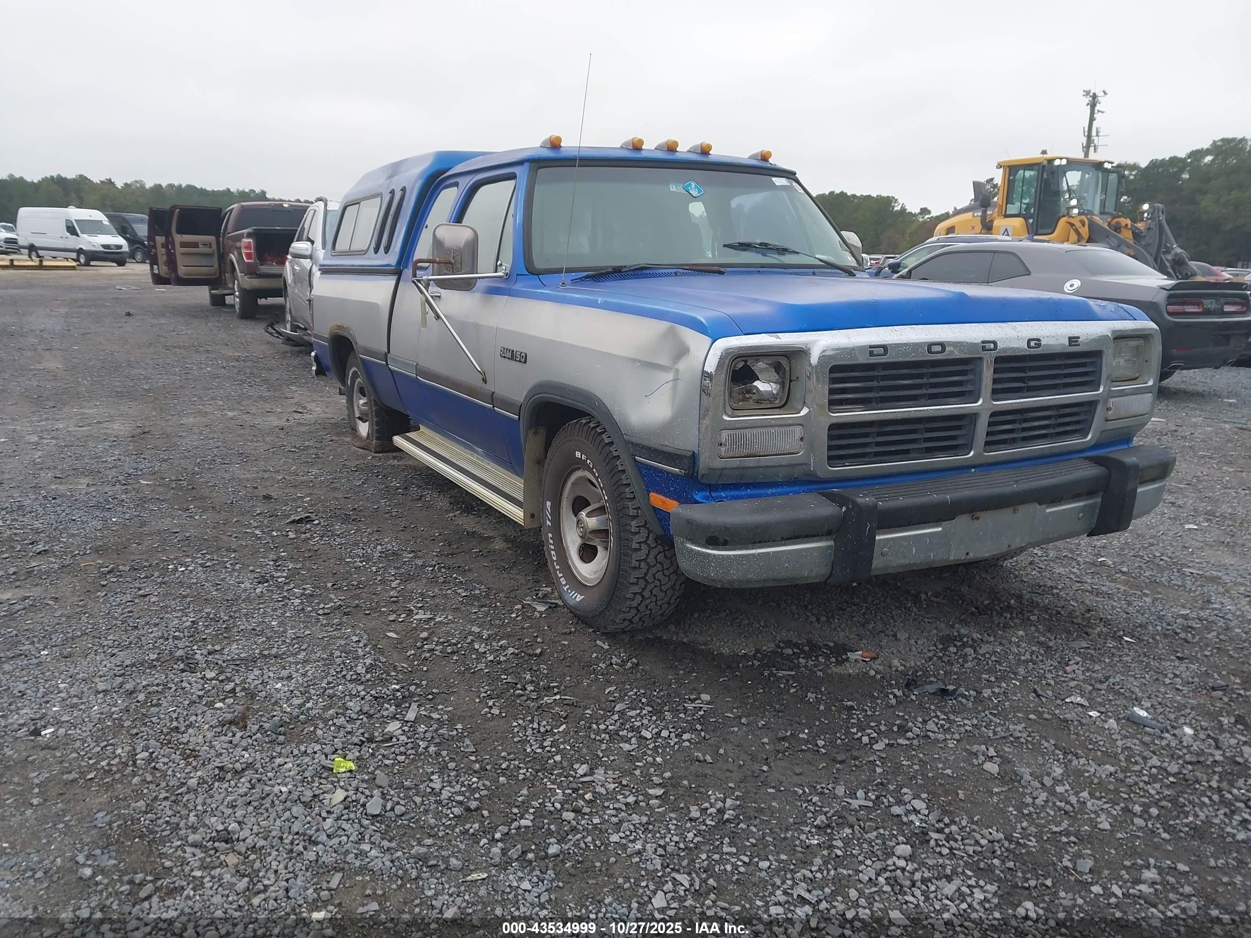 1993 Dodge D-series D150 Blue vin: 3B7HE13Y6PM141710