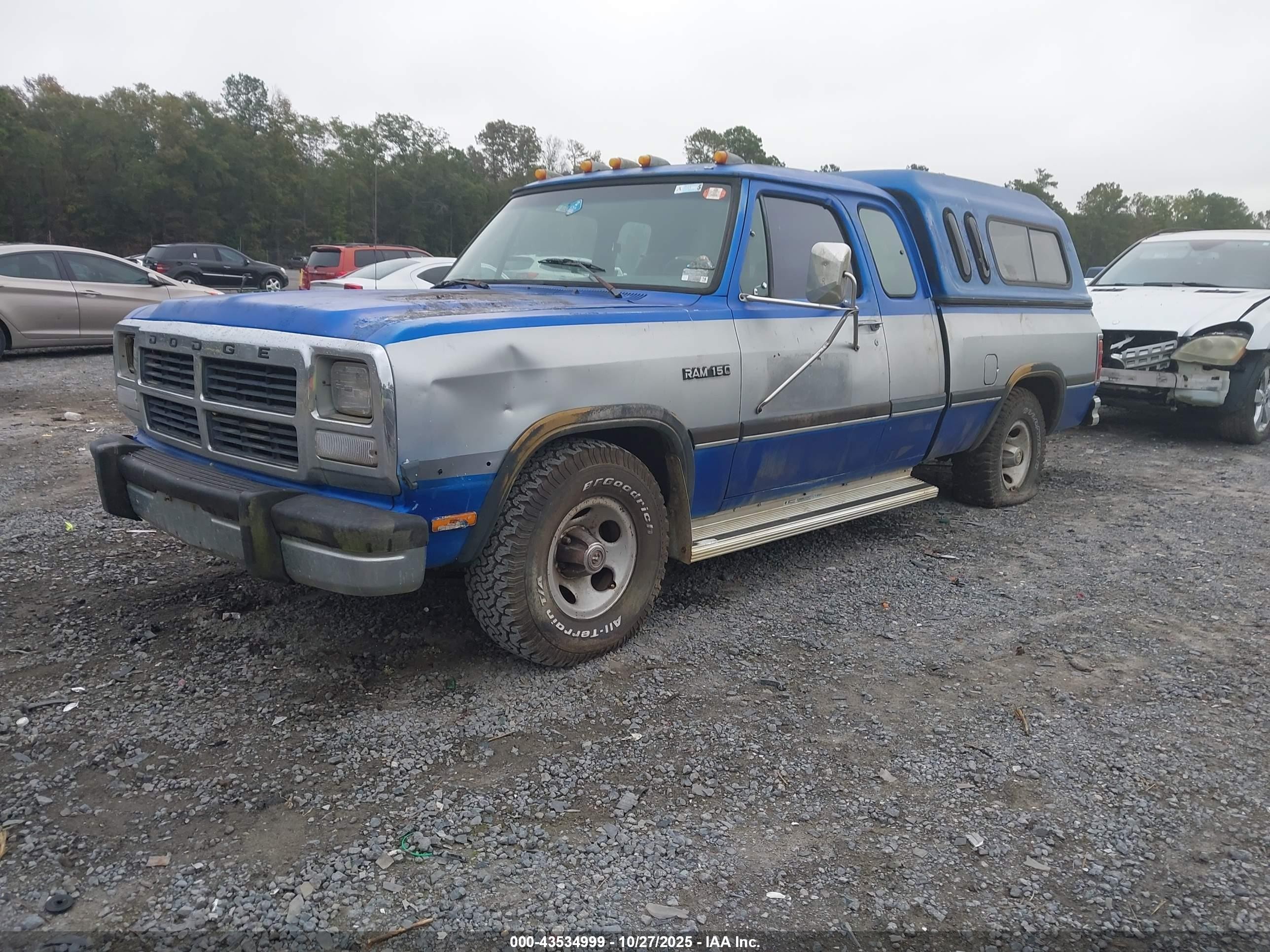 1993 Dodge D-series D150 Blue vin: 3B7HE13Y6PM141710