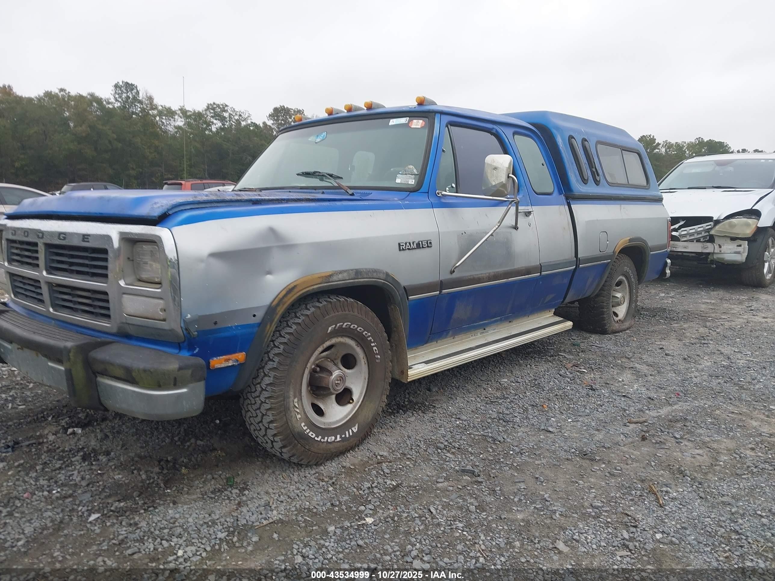 1993 Dodge D-series D150 Blue vin: 3B7HE13Y6PM141710