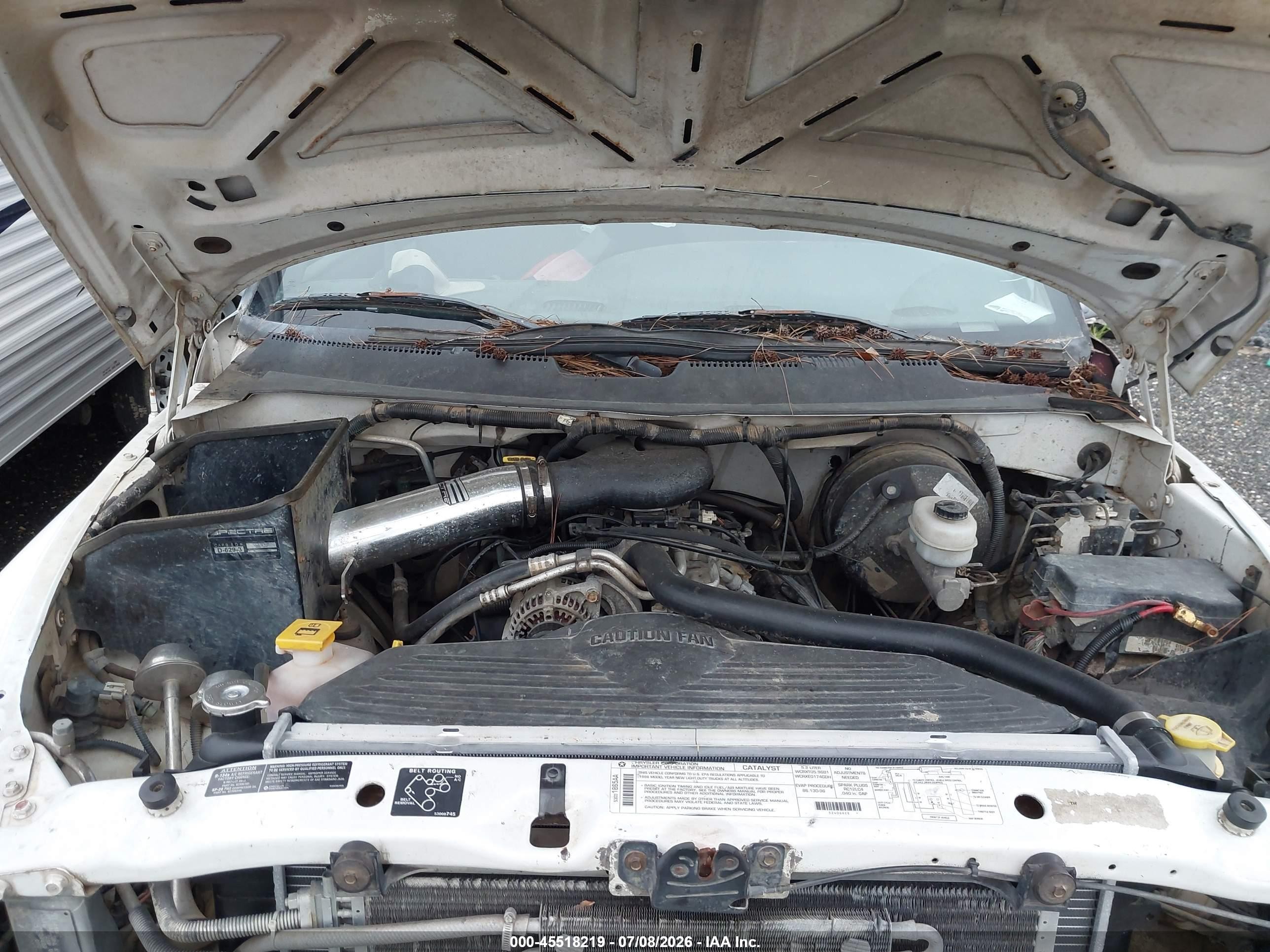 1998 Dodge Ram 1500 St White vin: 3B7HF12Y9WM296376