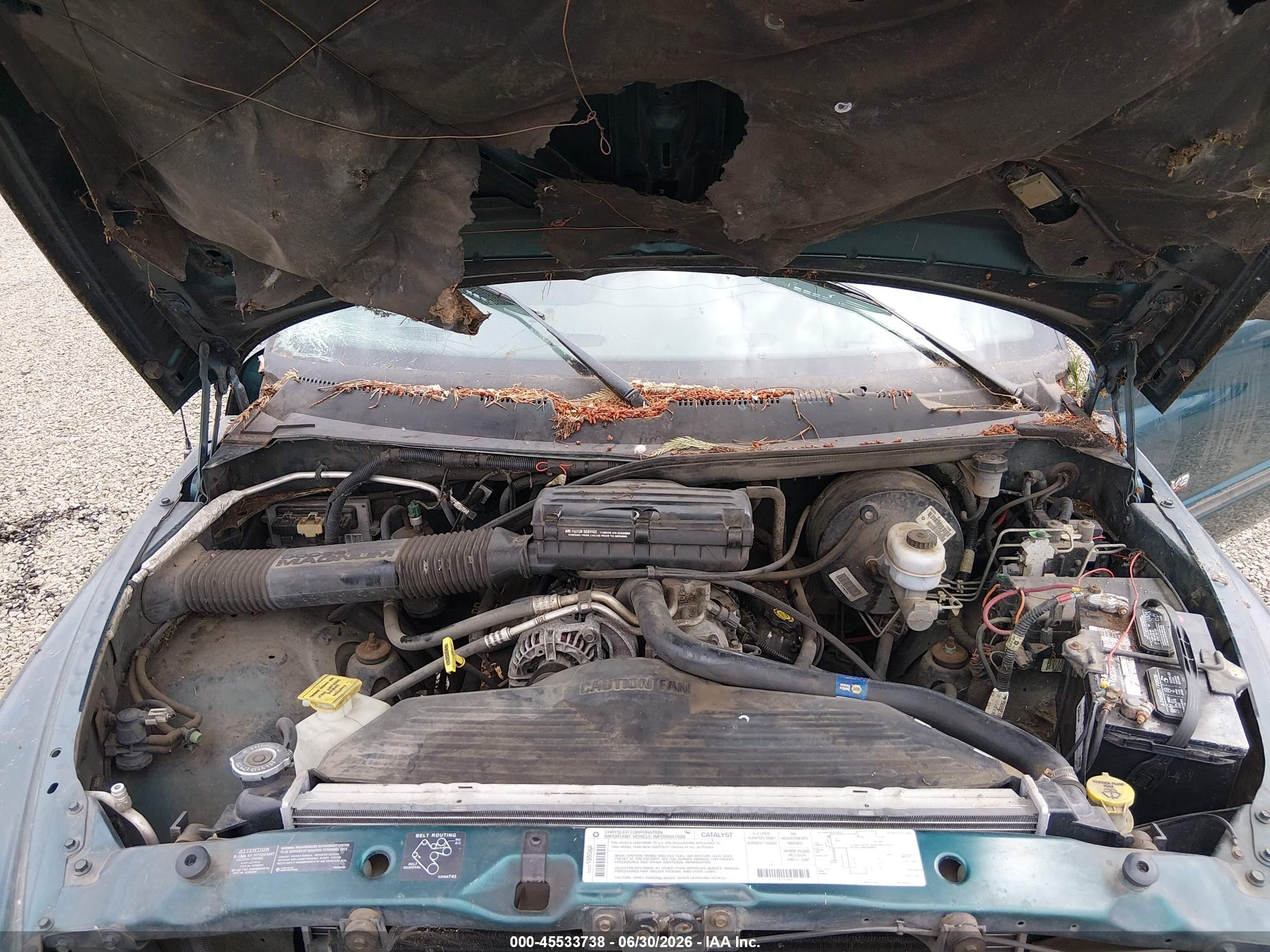 1999 Dodge Ram 1500 St Green vin: 3B7HF13Y3XG126237