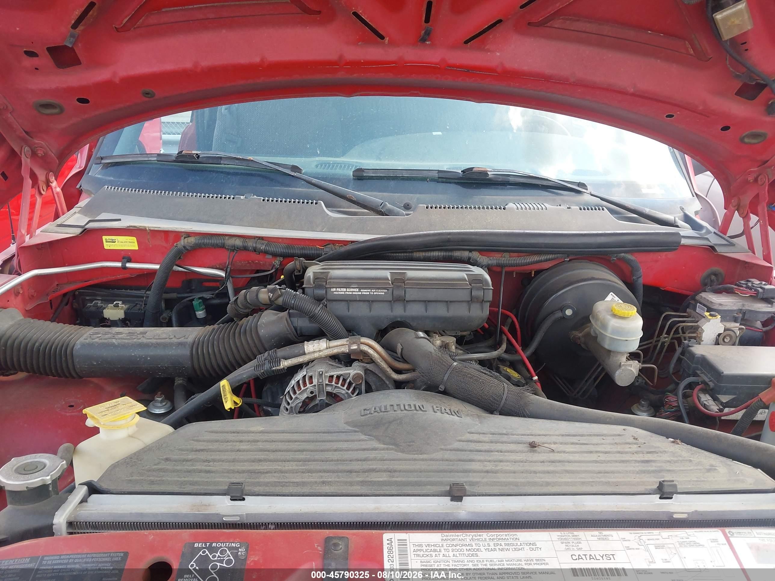 2000 Dodge Ram 1500 St Red vin: 3B7HF13YXYM205584