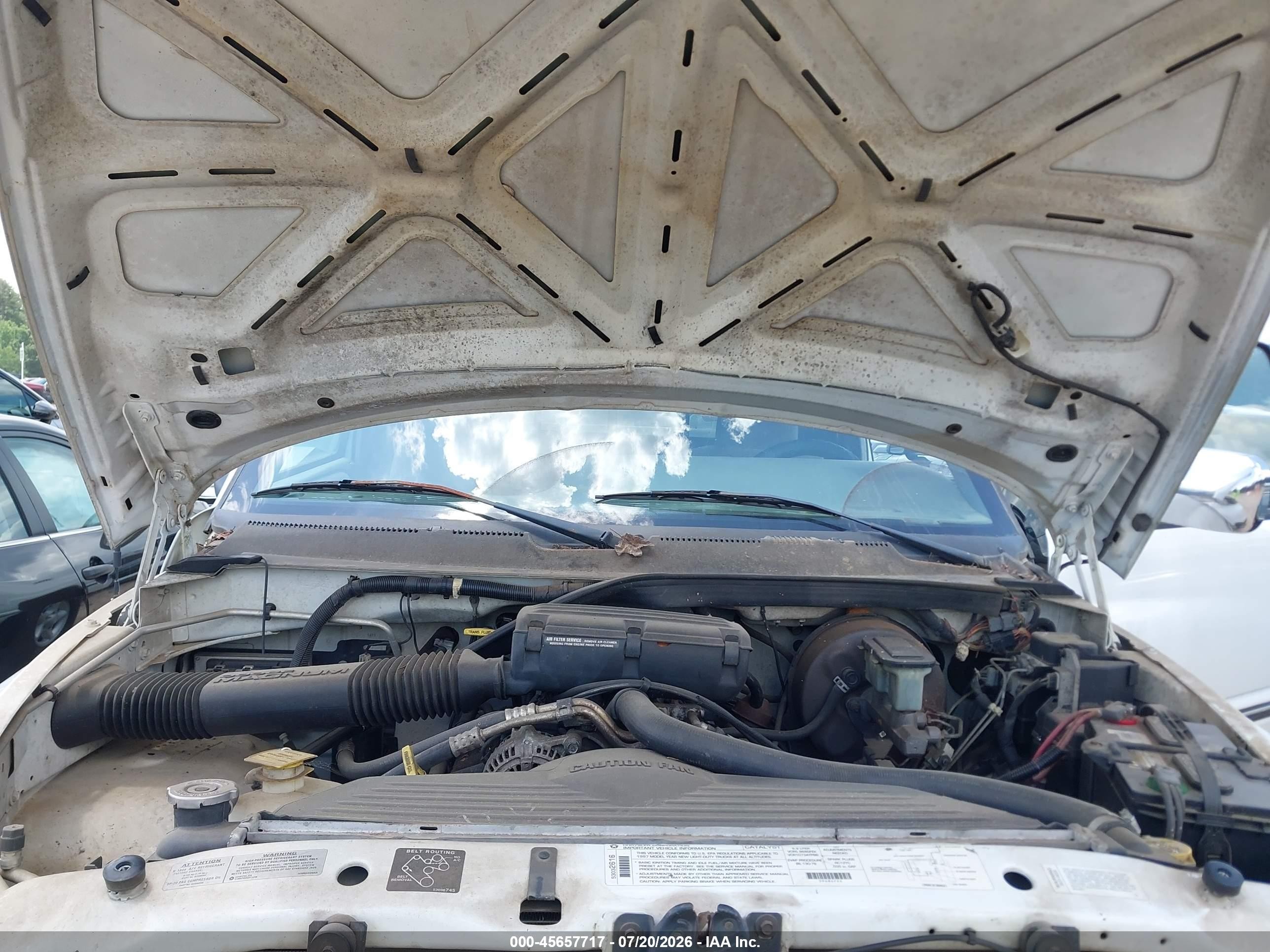 1997 Dodge Ram 1500 St White vin: 3B7HF13Z1VG823041