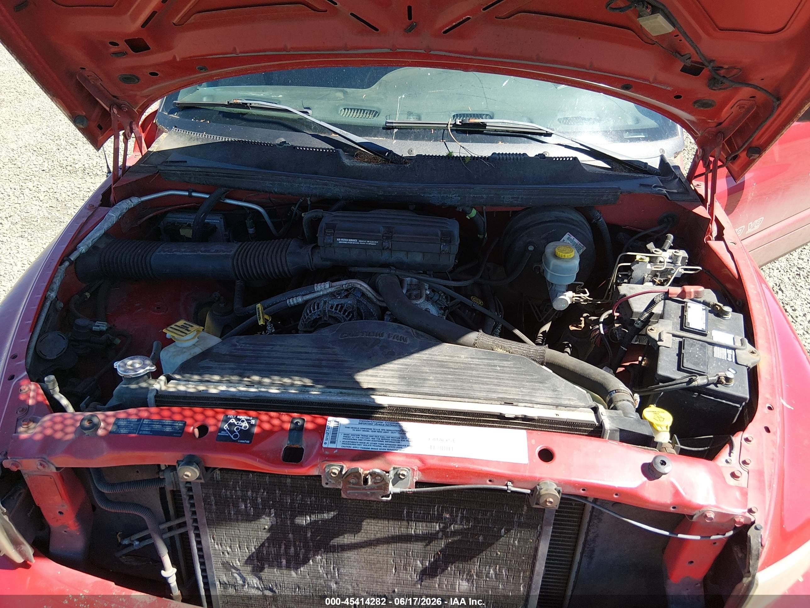 2001 Dodge Ram 1500 St Red vin: 3B7HF13Z21G208945