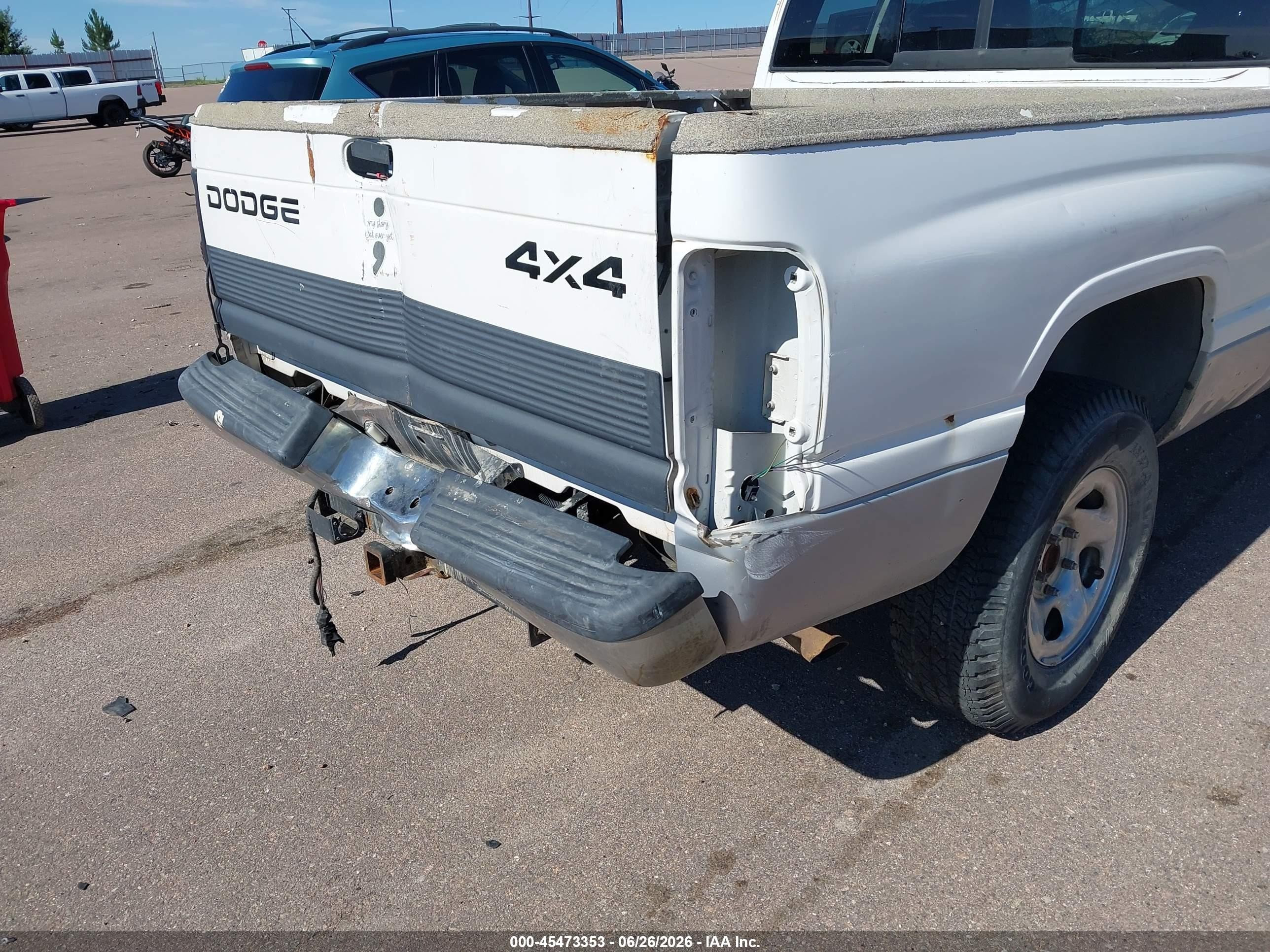 1997 Dodge Ram 1500 St Белый vin: 3B7HF13Z2VG780765