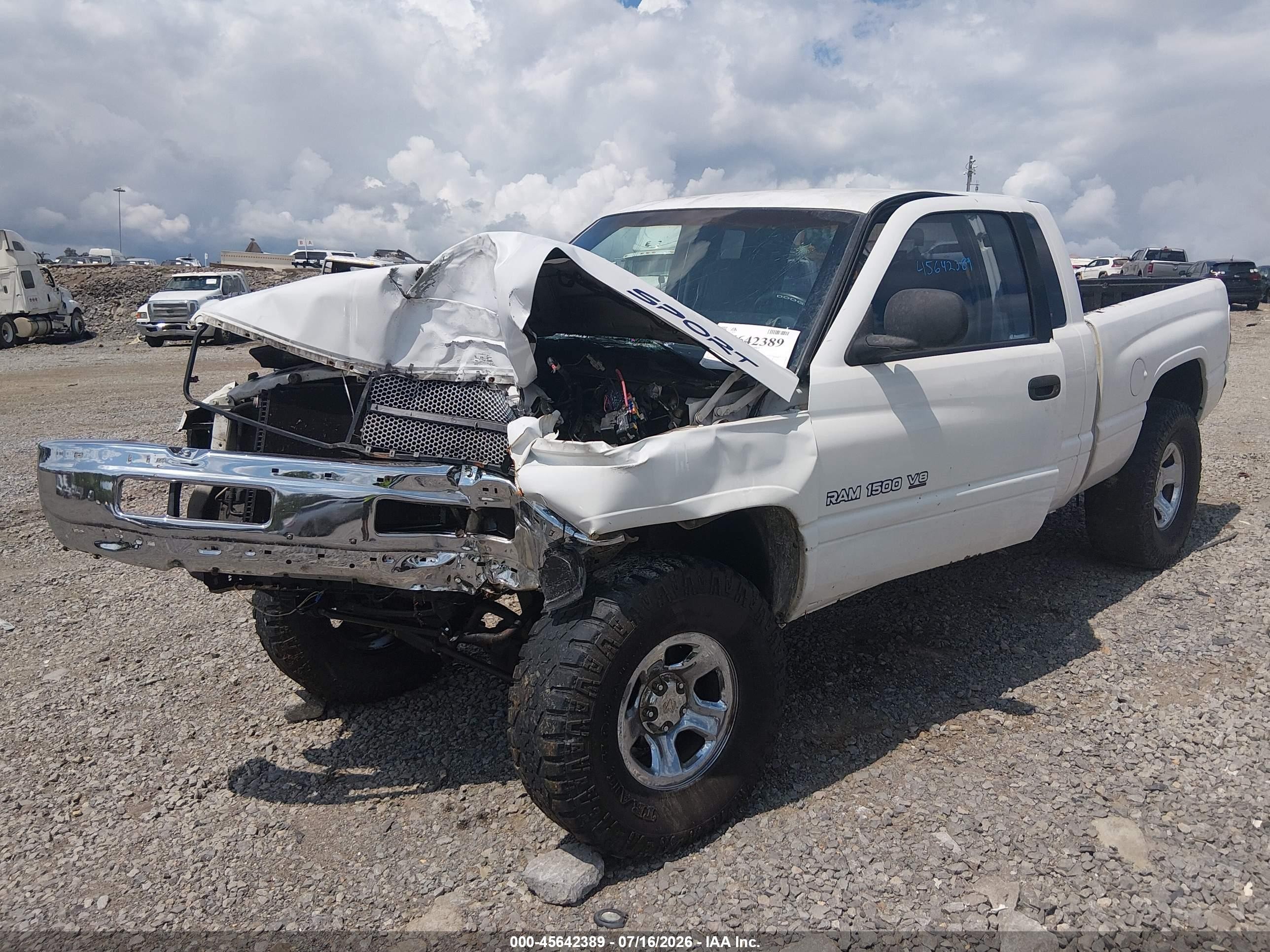 2001 Dodge Ram 1500 St White vin: 3B7HF13Z71G185887