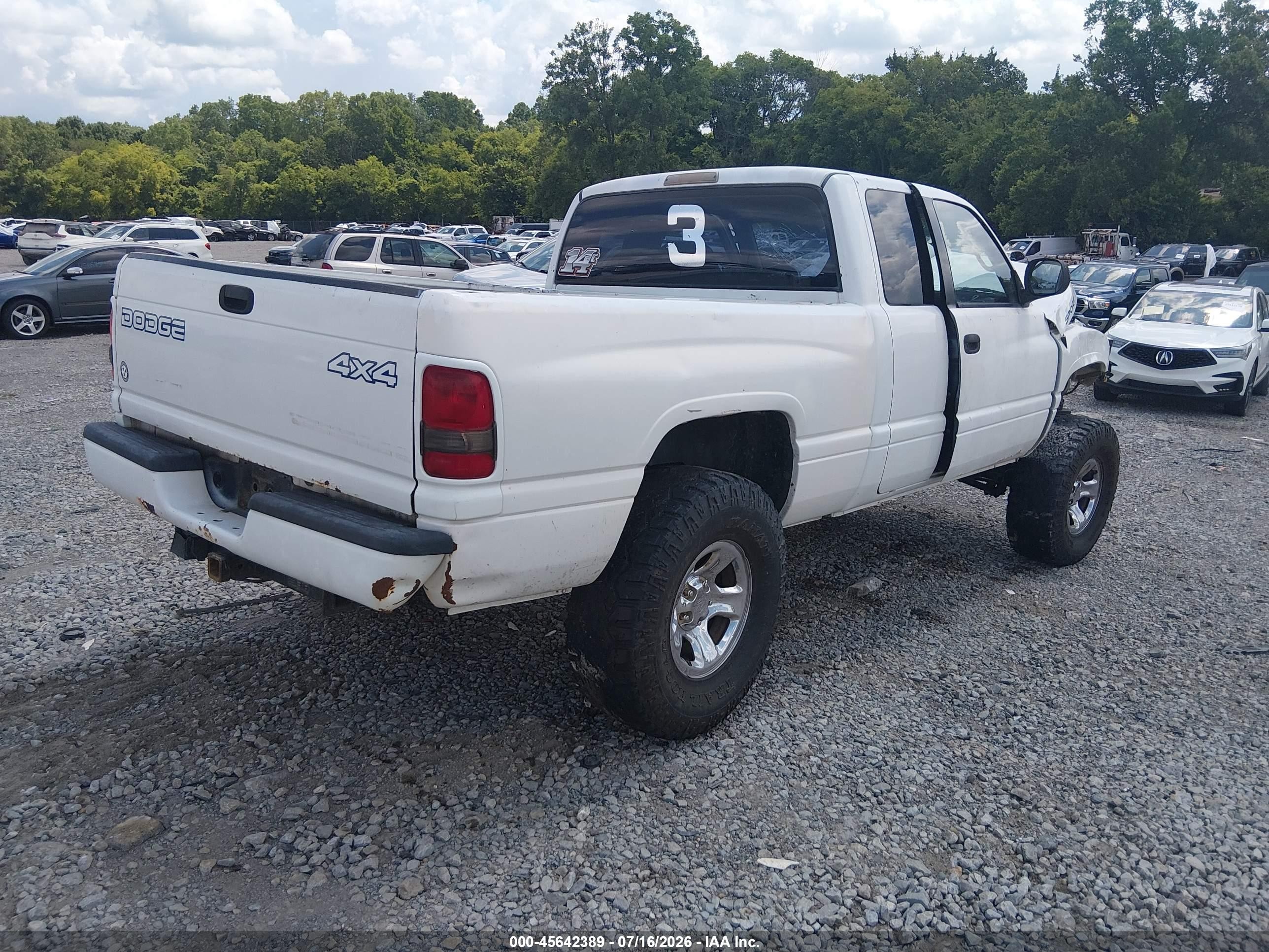 2001 Dodge Ram 1500 St White vin: 3B7HF13Z71G185887