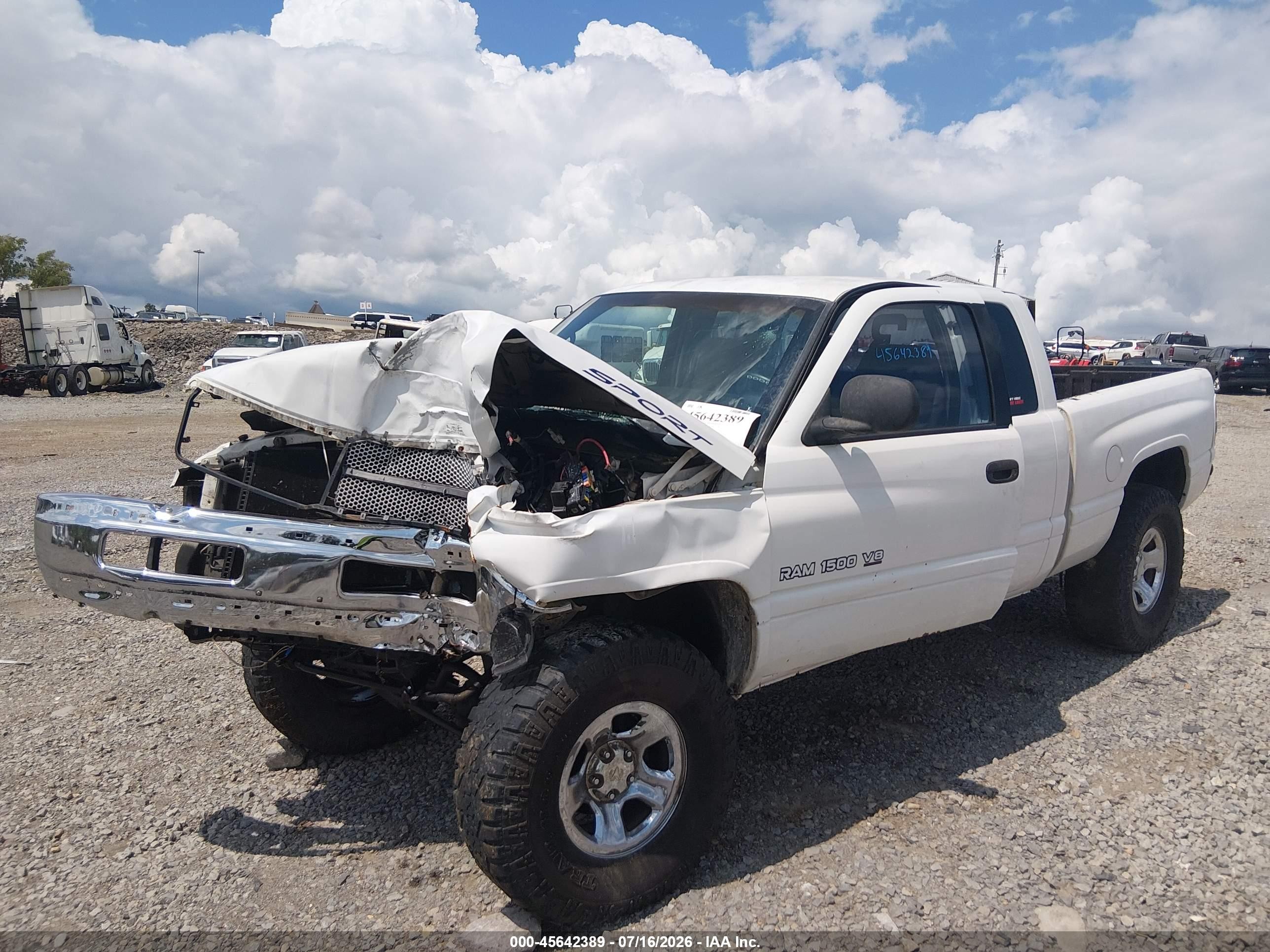 2001 Dodge Ram 1500 St White vin: 3B7HF13Z71G185887