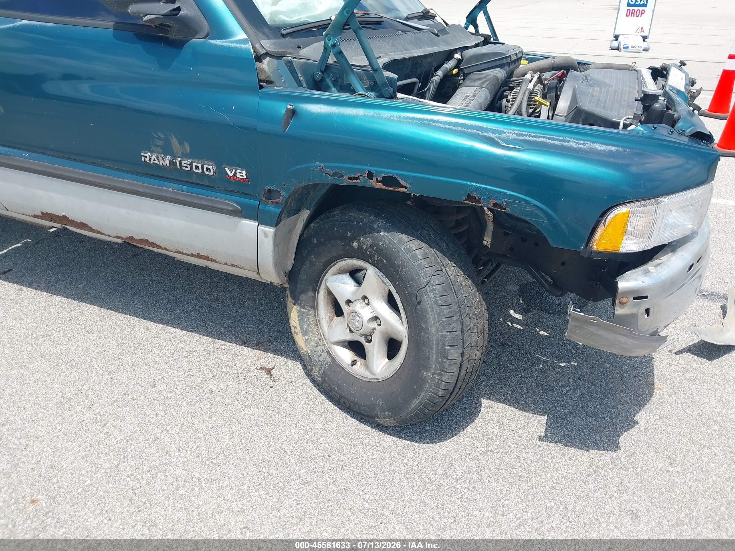 1999 Dodge Ram 1500 St Green vin: 3B7HF13Z7XG152185