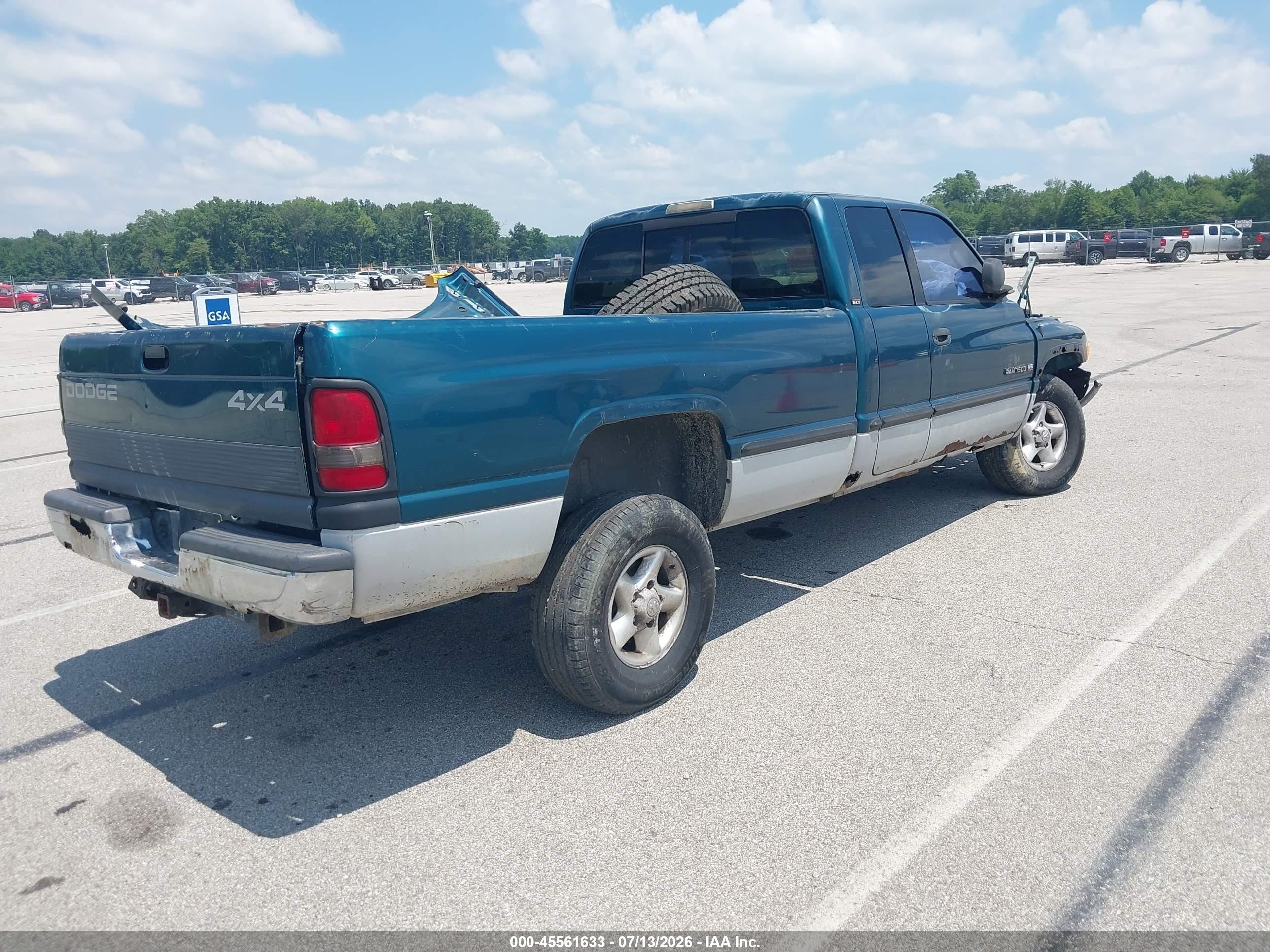 1999 Dodge Ram 1500 St Green vin: 3B7HF13Z7XG152185