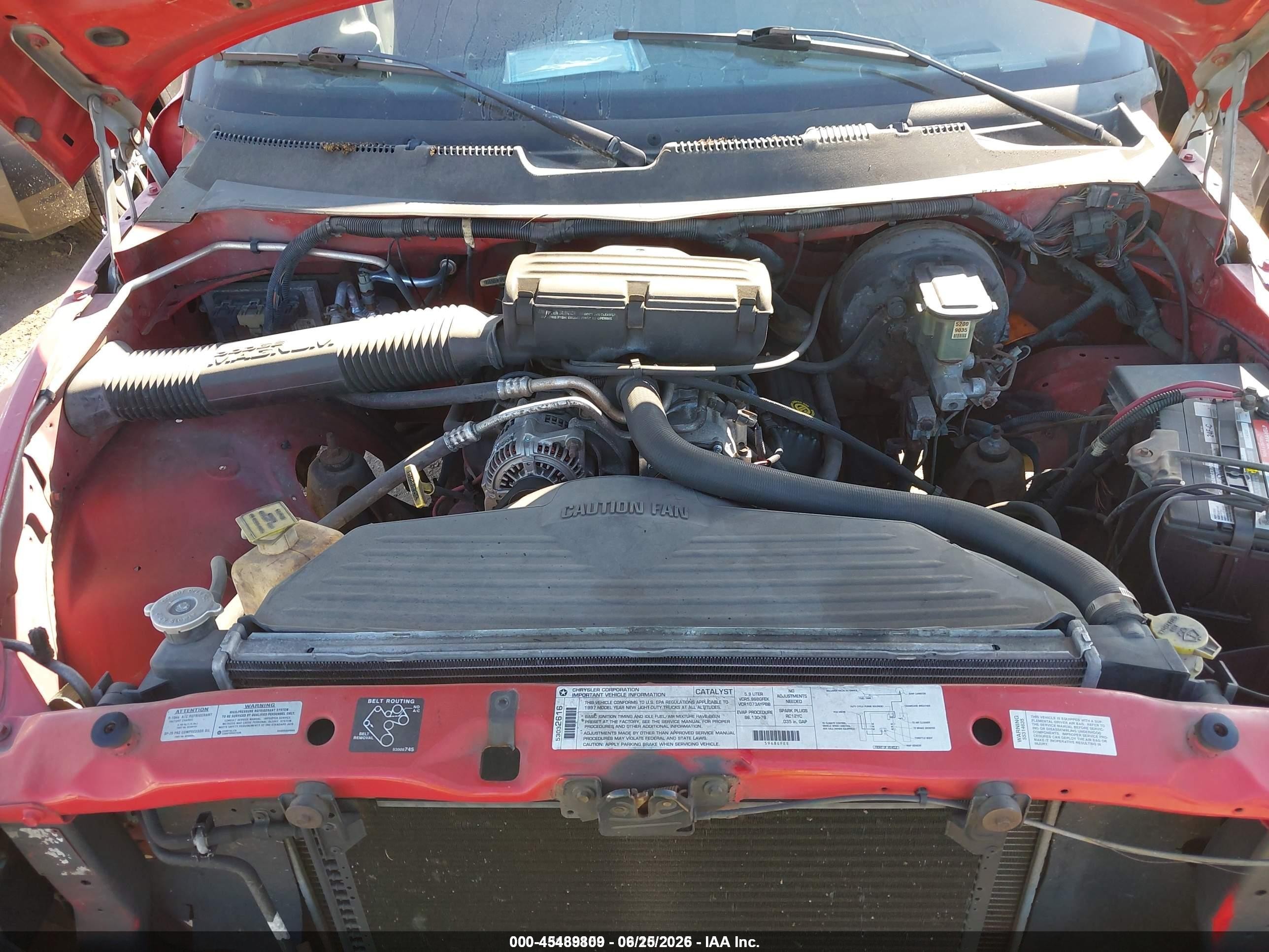 1997 Dodge Ram 1500 St Красный vin: 3B7HF13Z8VG817124
