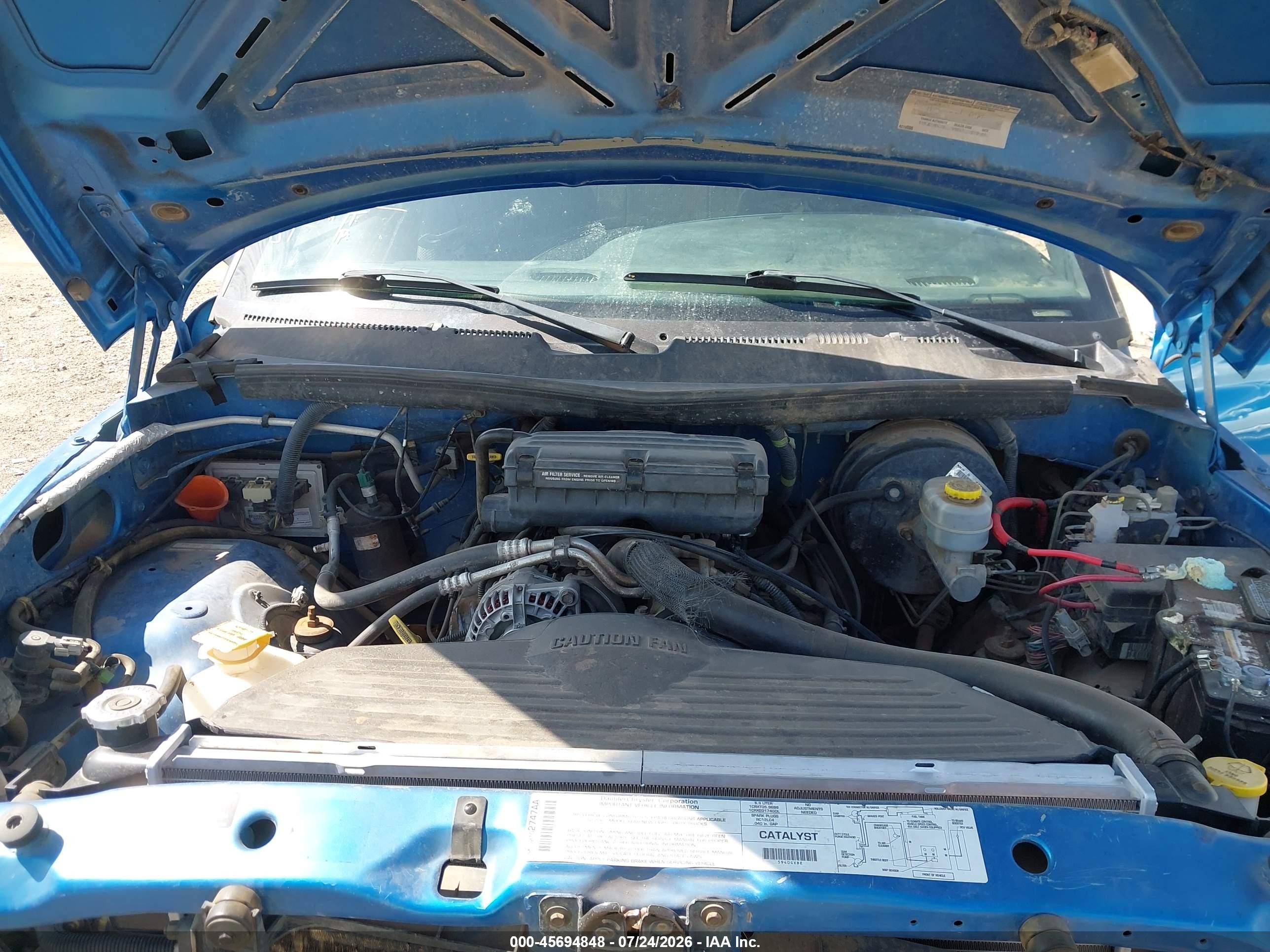 2001 Dodge Ram 1500 St Blue vin: 3B7HF13ZX1G240123