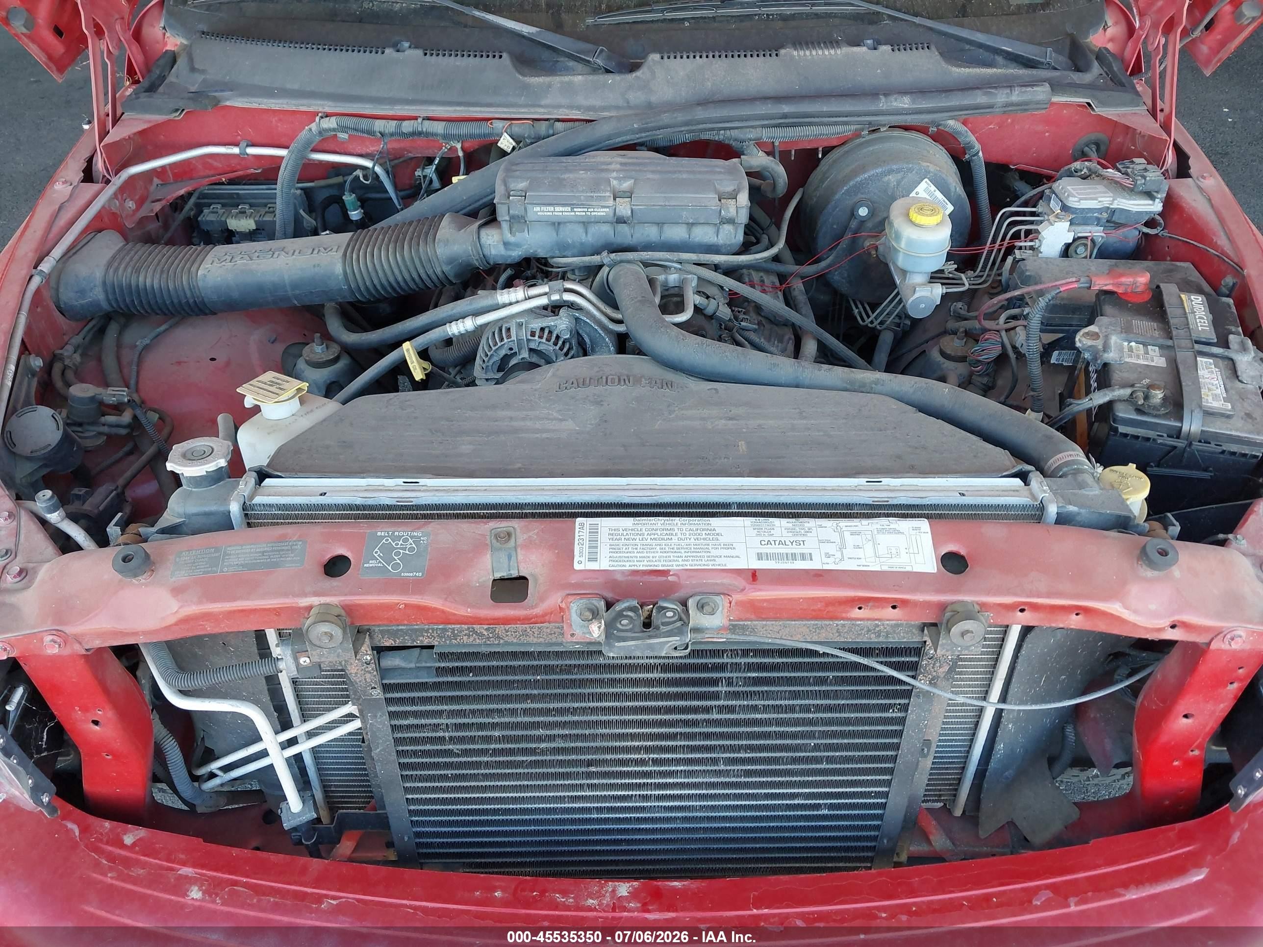 2000 Dodge Ram 1500 St Red vin: 3B7HF13ZXYG106142