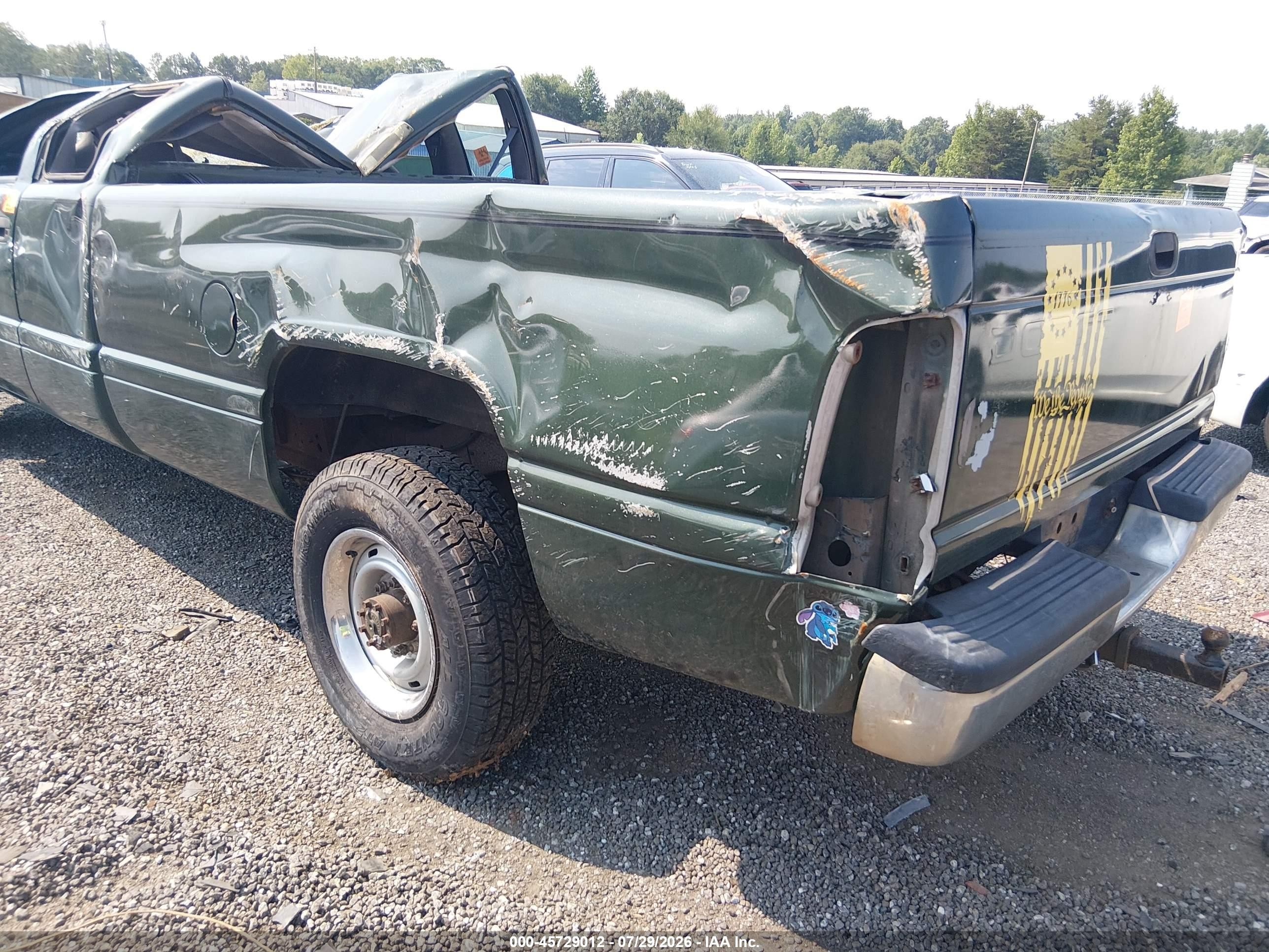 1996 Dodge Ram 2500   Green vin: 3B7KC23W8TM160706