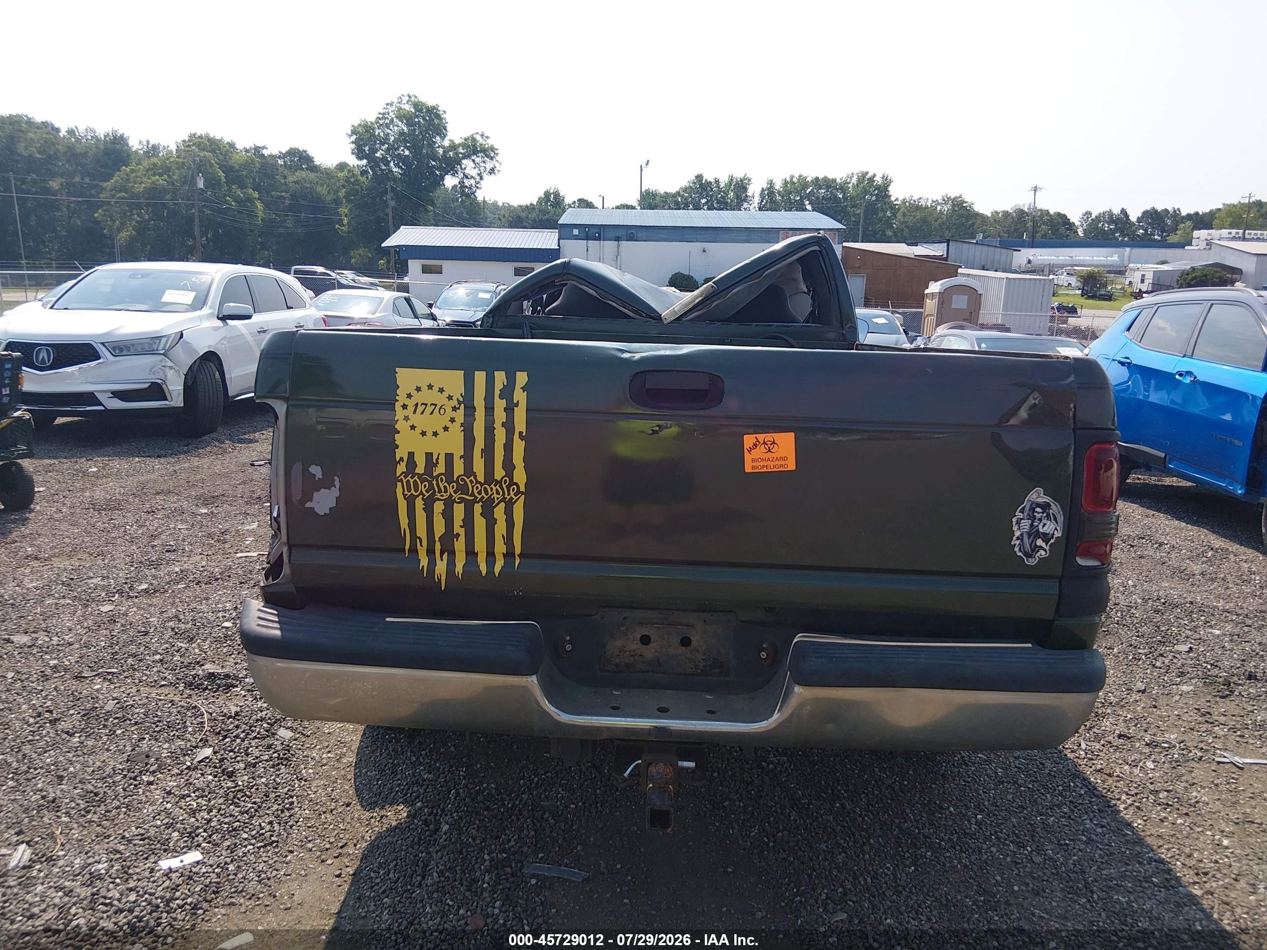 1996 Dodge Ram 2500   Green vin: 3B7KC23W8TM160706