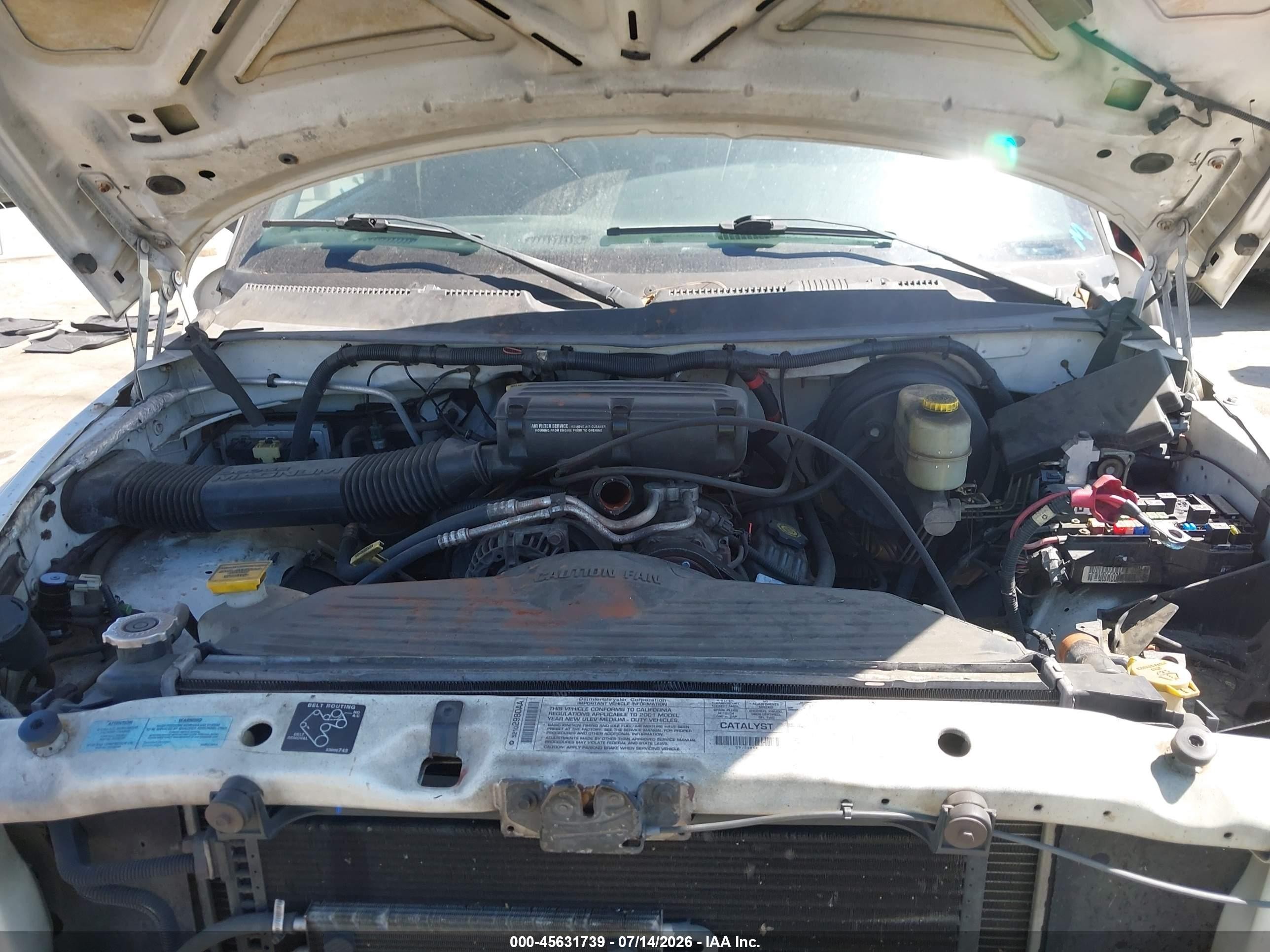 2001 Dodge Ram 2500 St White vin: 3B7KC26Z71M530210