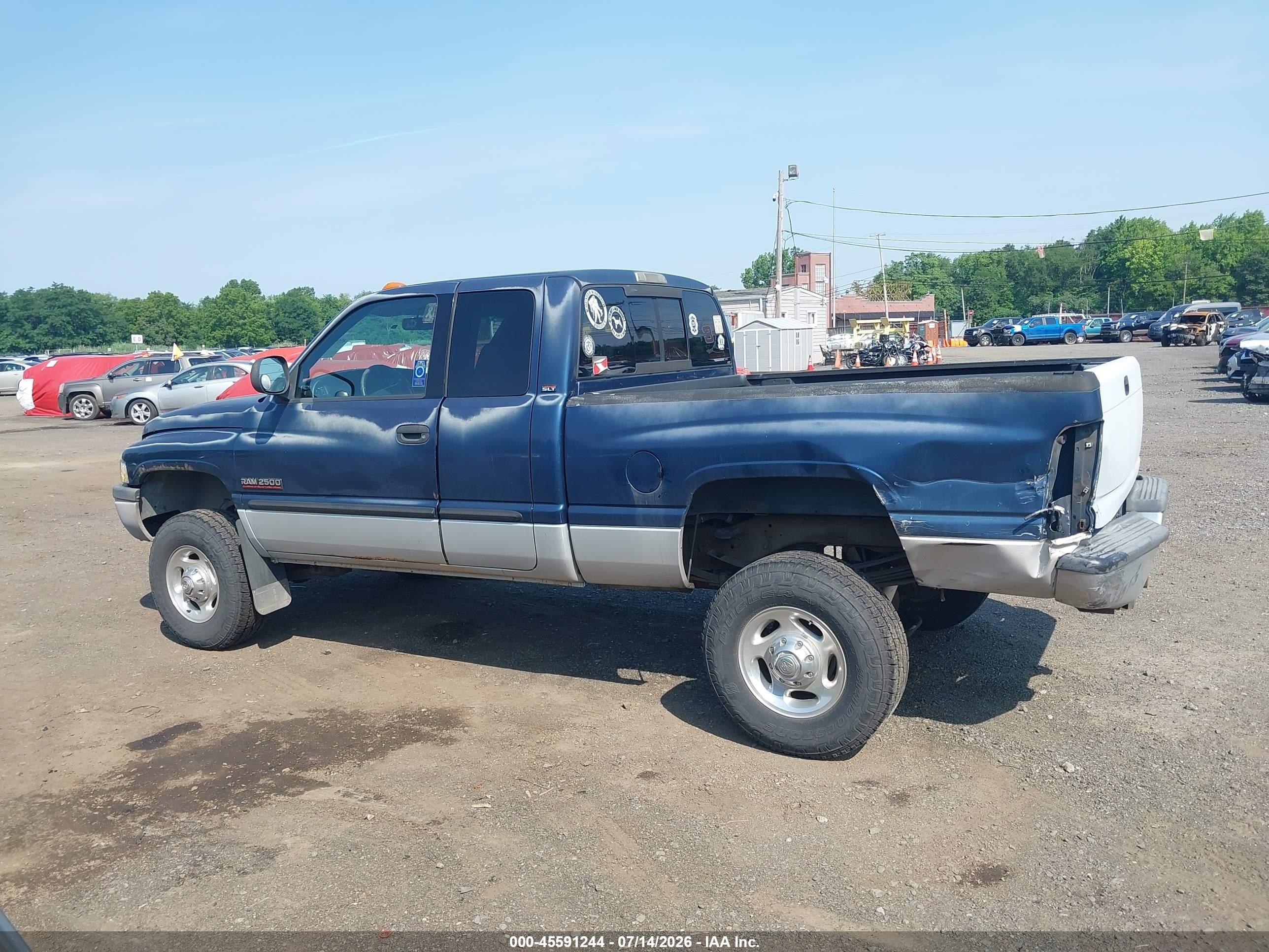 2002 Dodge Ram 2500 St Синий vin: 3B7KF23612M244789
