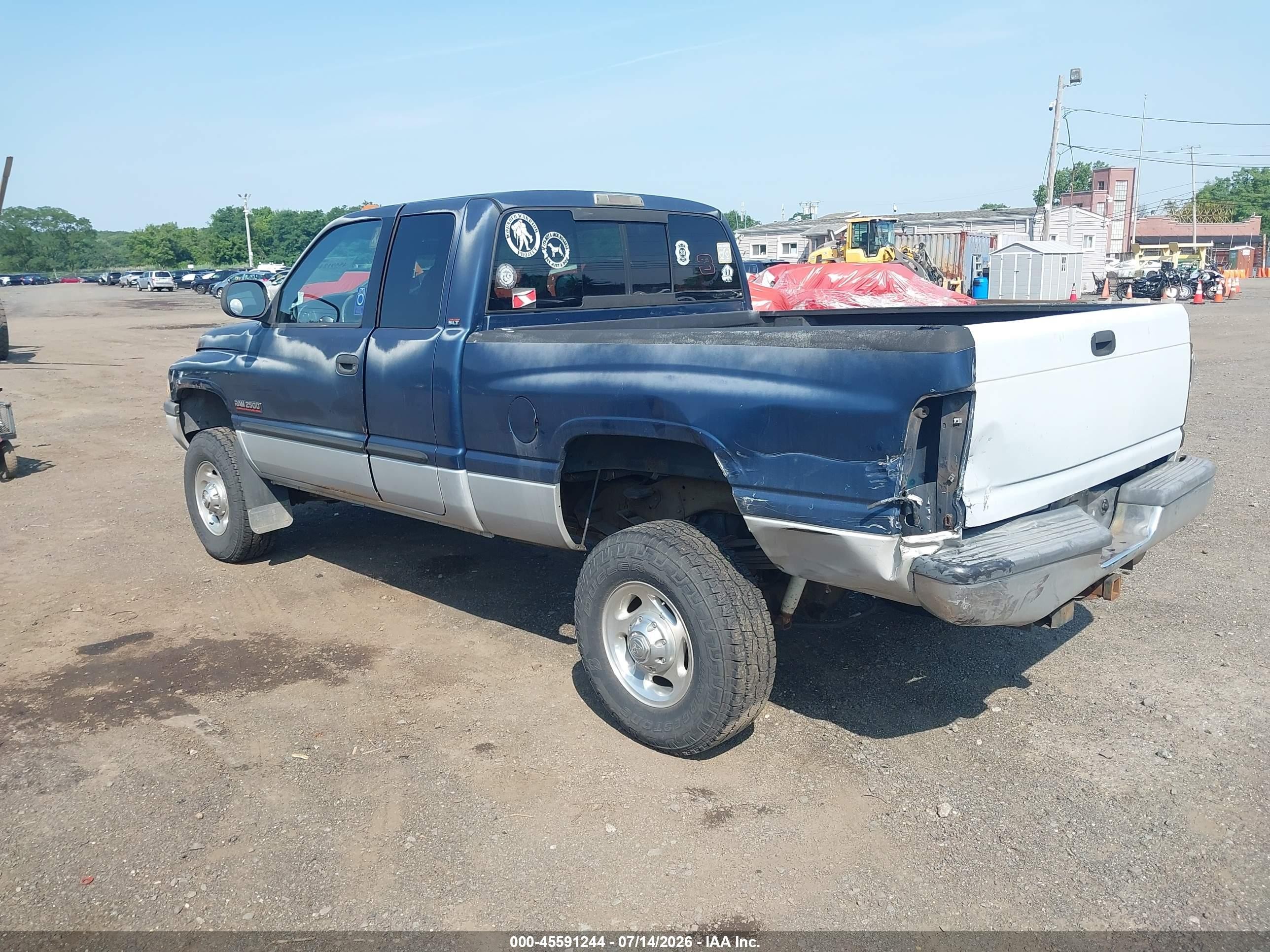 2002 Dodge Ram 2500 St Синий vin: 3B7KF23612M244789