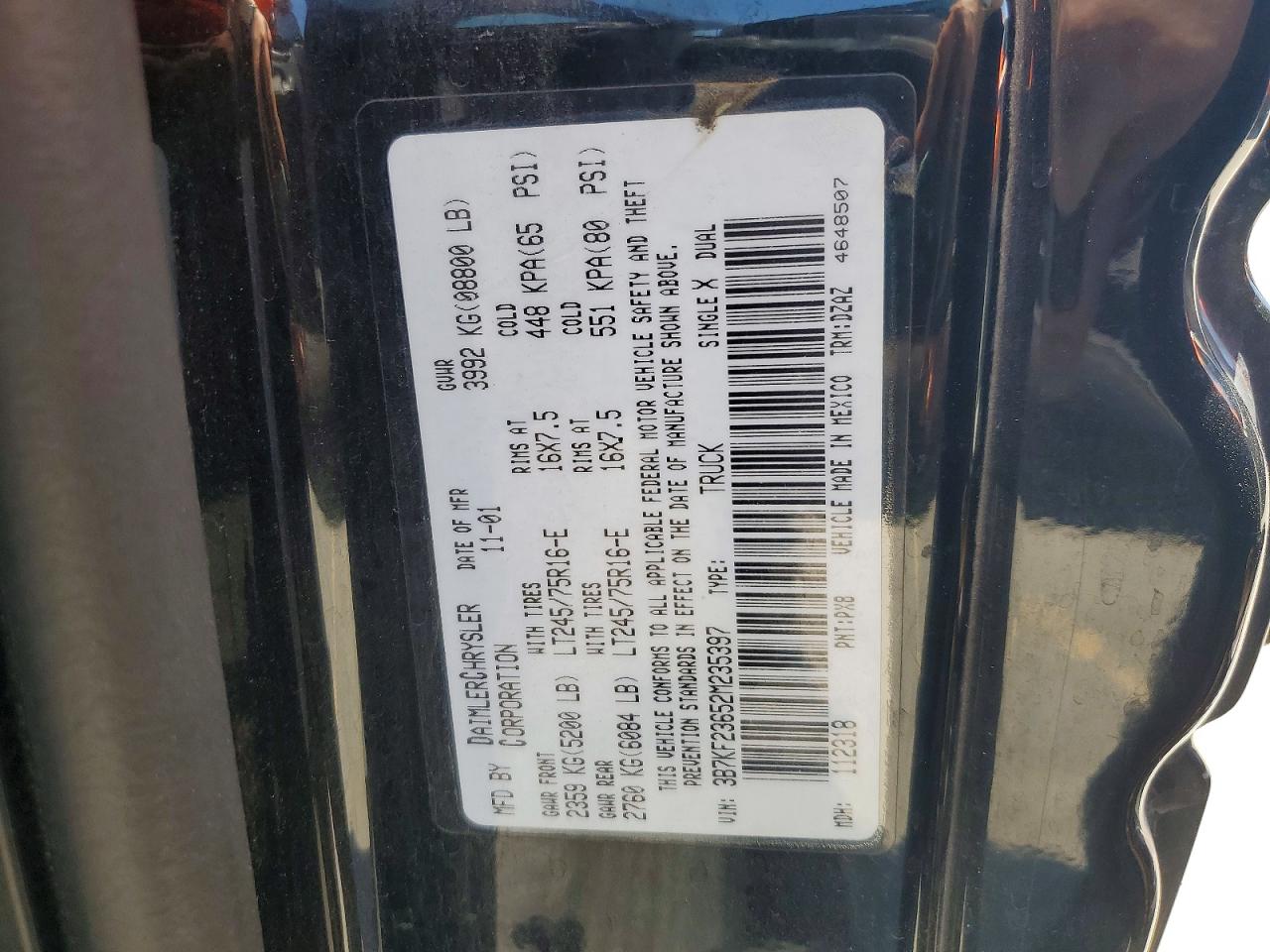 2002 Dodge Ram 2500 Black vin: 3B7KF23652M235397