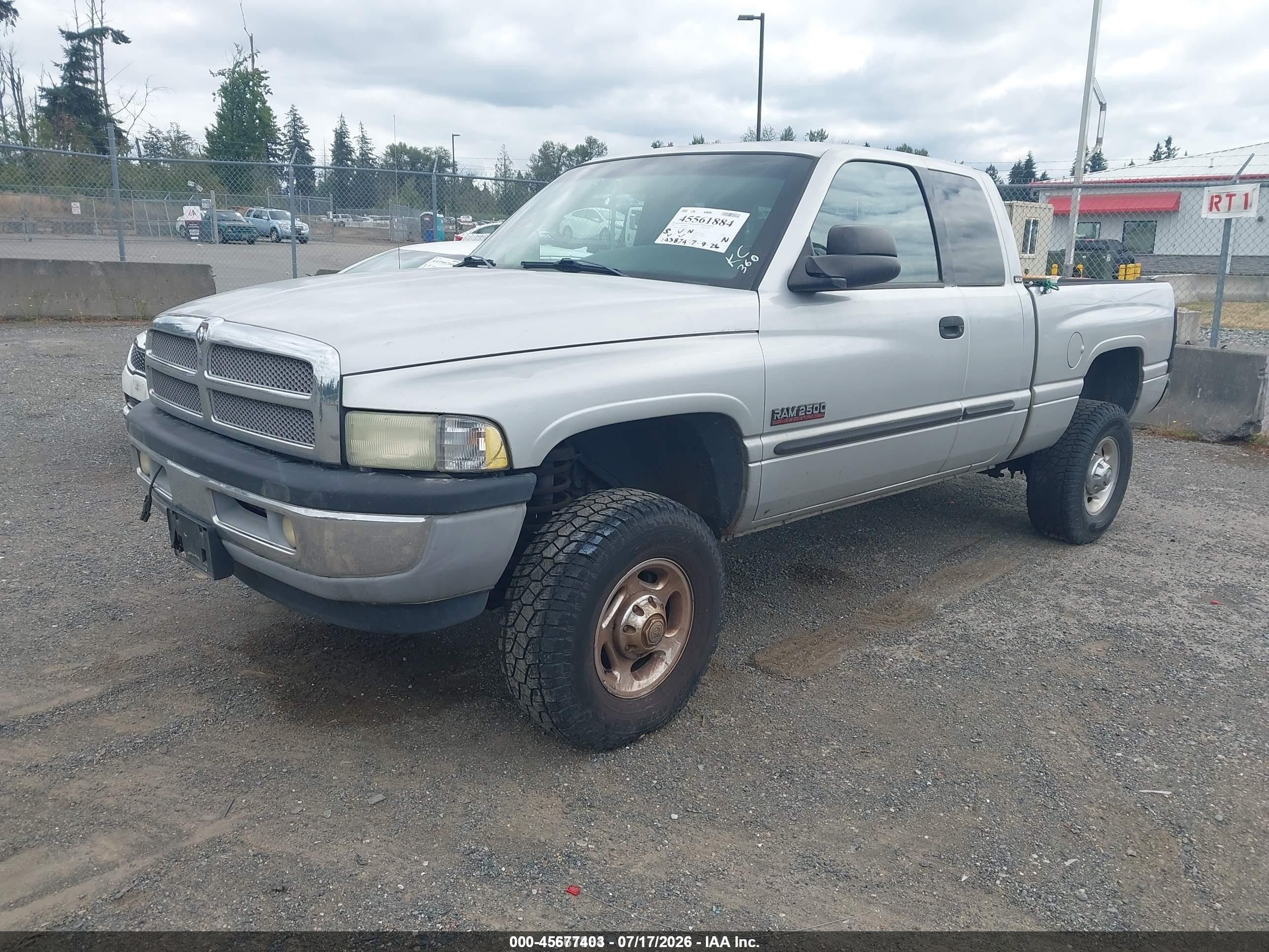 2002 Dodge Ram 2500 St Silver vin: 3B7KF23672M304476