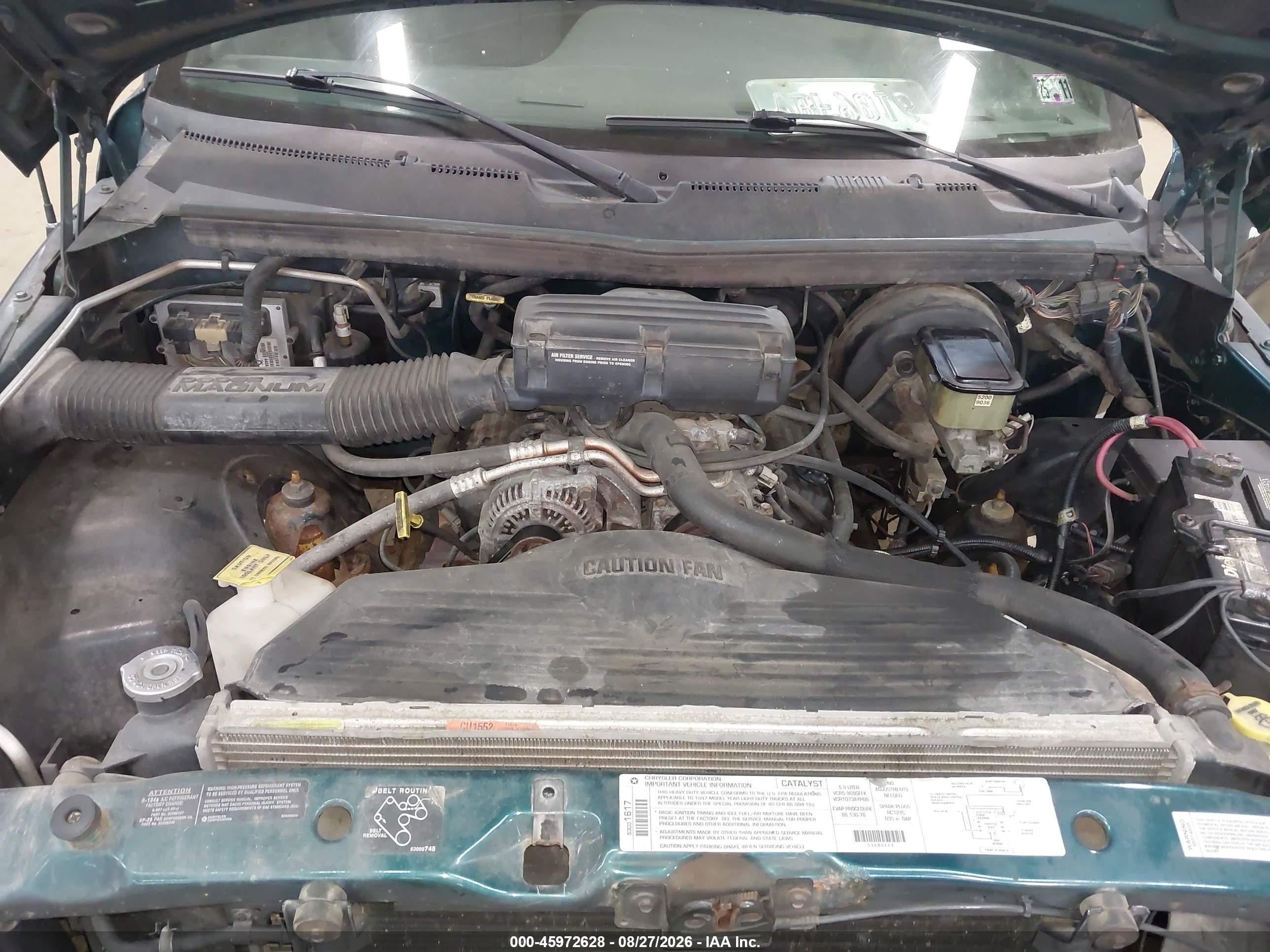 1997 Dodge Ram 2500 St Green vin: 3B7KF23Z4VG767110