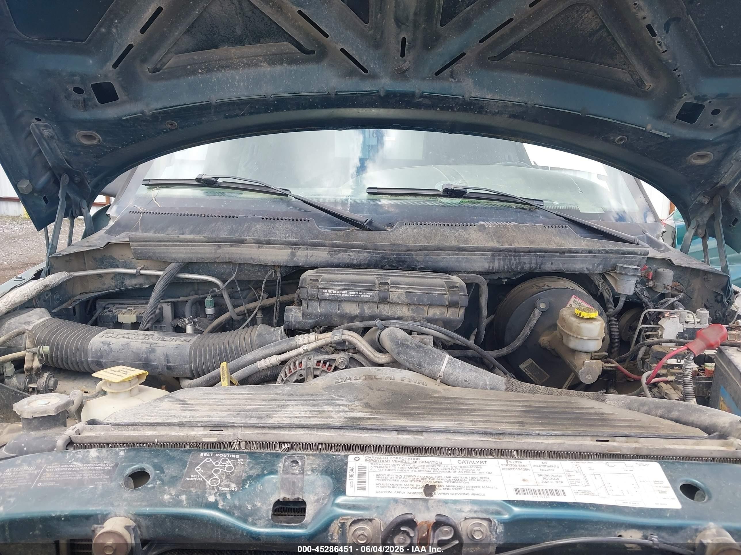 1999 Dodge Ram 2500 St Green vin: 3B7KF23Z8XG108269