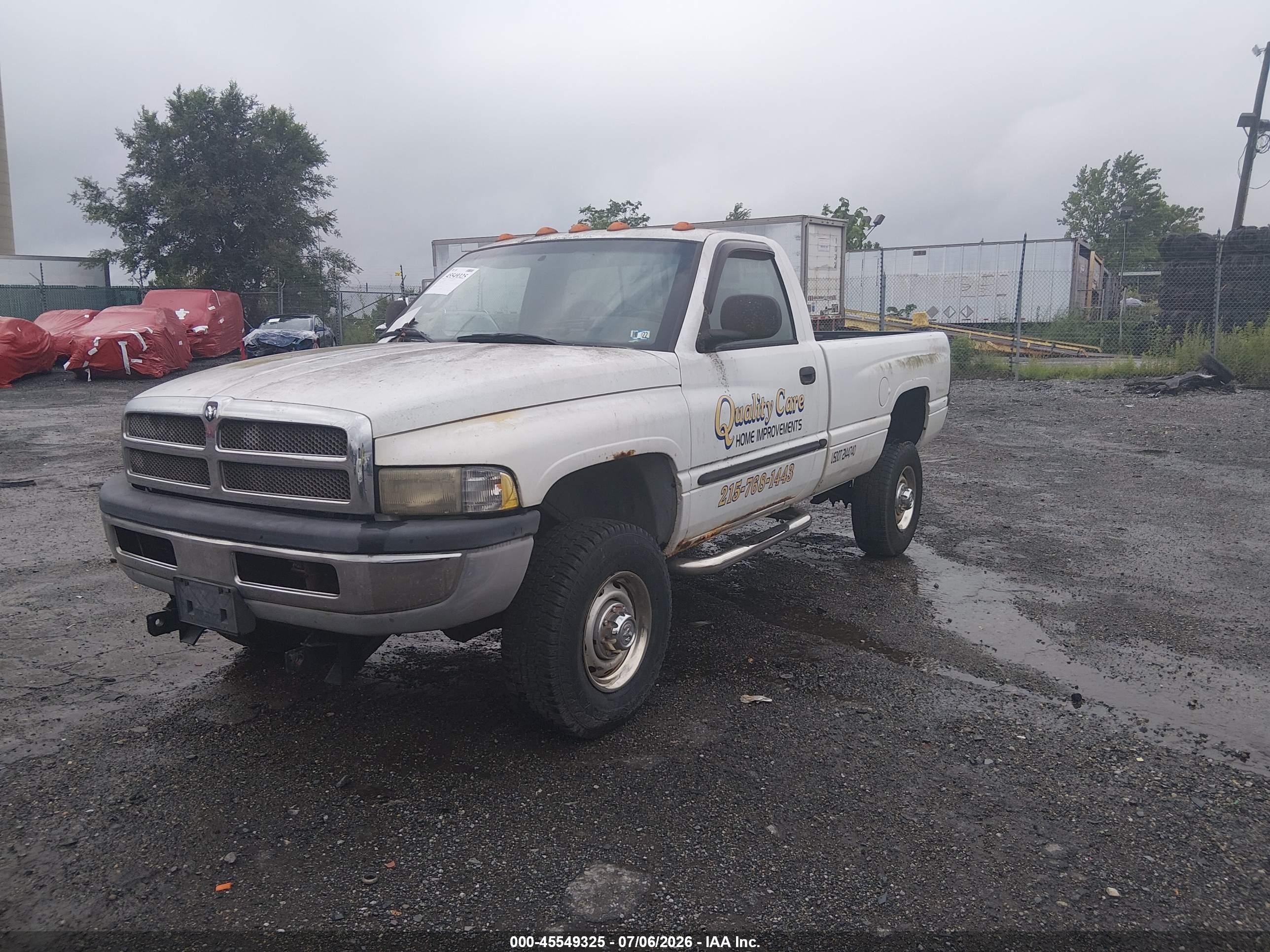 2001 Dodge Ram 2500 St White vin: 3B7KF26621M535022
