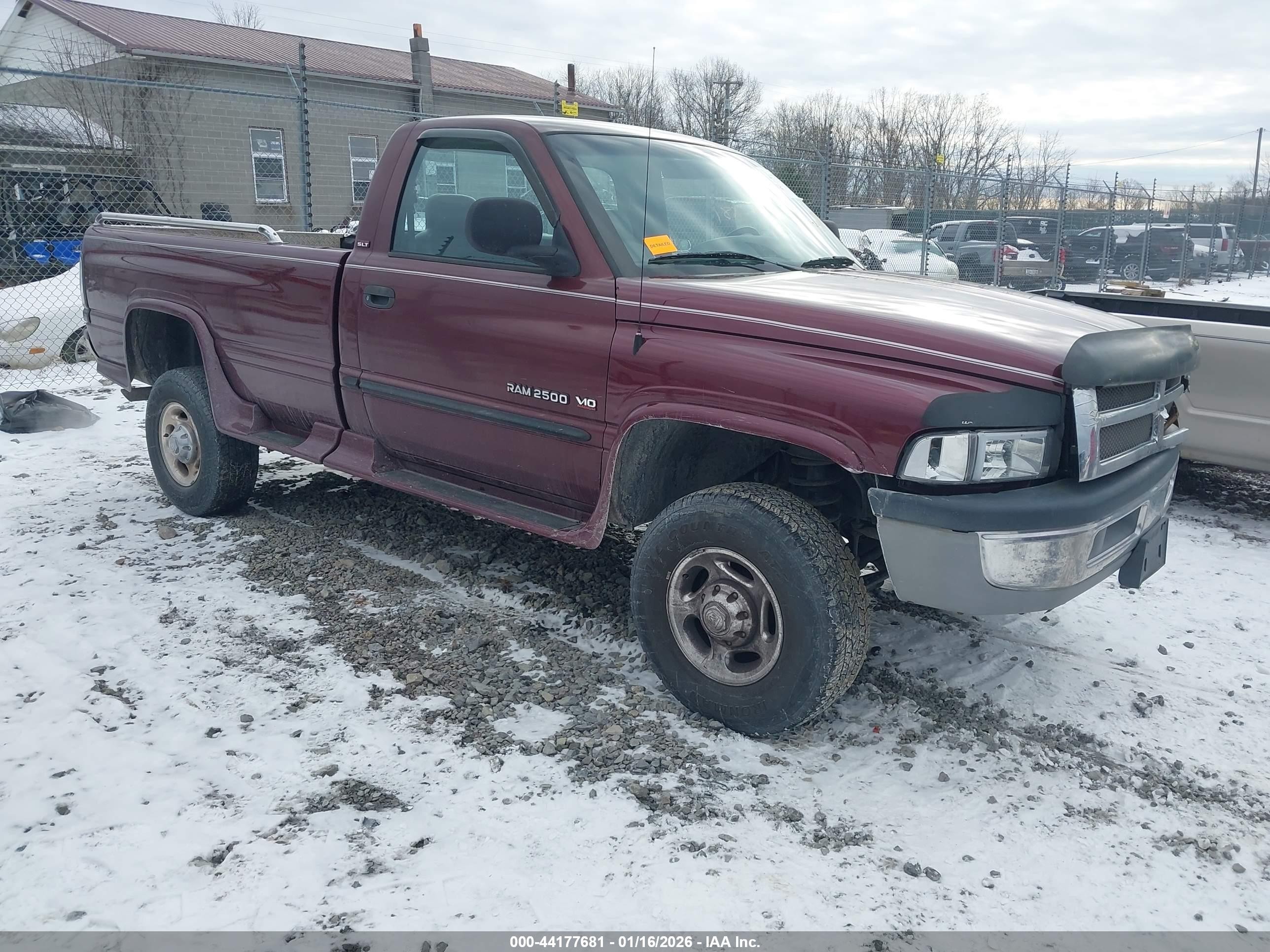2000 Dodge Ram 2500 St Бордовый vin: 3B7KF26W5YM213680