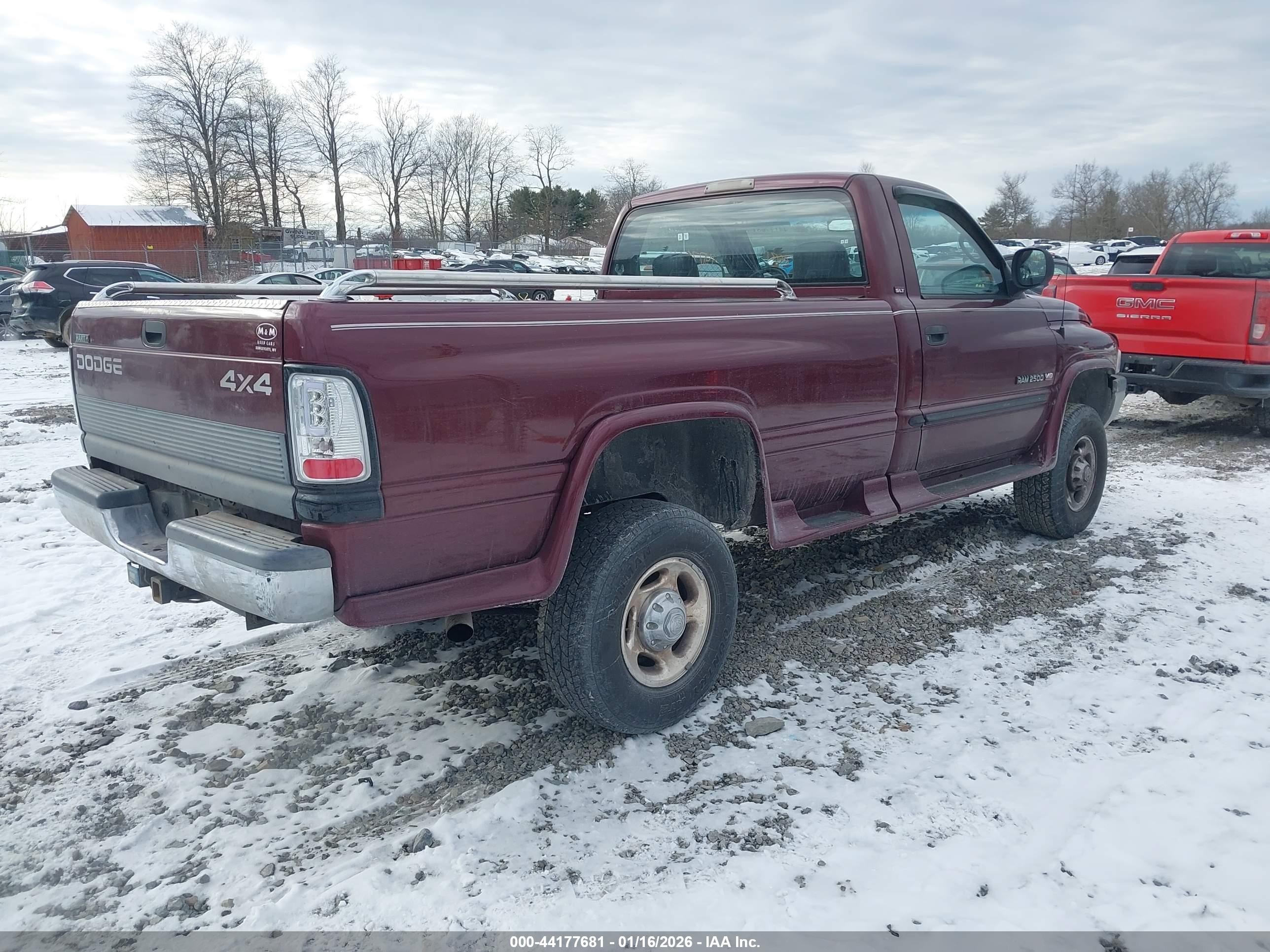 2000 Dodge Ram 2500 St Бордовый vin: 3B7KF26W5YM213680