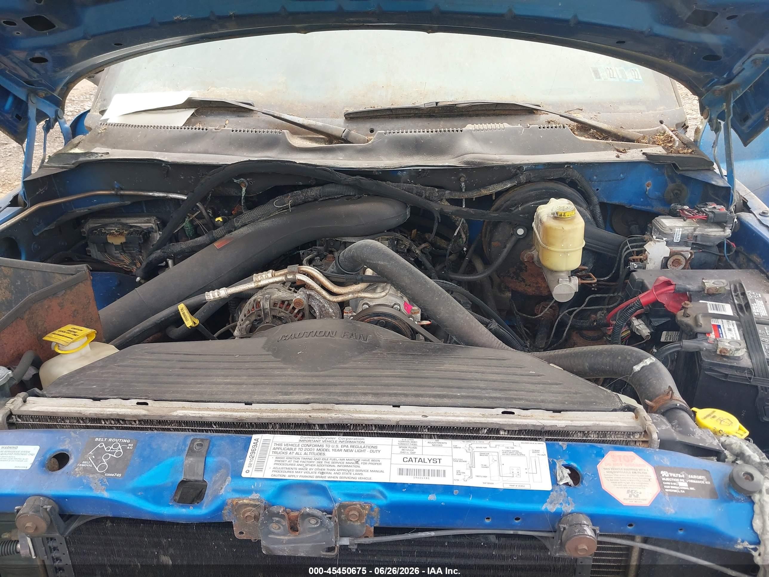 2001 Dodge Ram 2500 St Blue vin: 3B7KF26Z61M524857