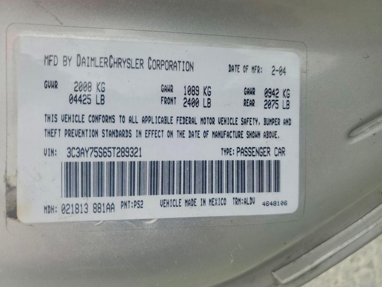 2005 Chrysler Pt Cruiser Gt Silver vin: 3C3AY75S65T289321