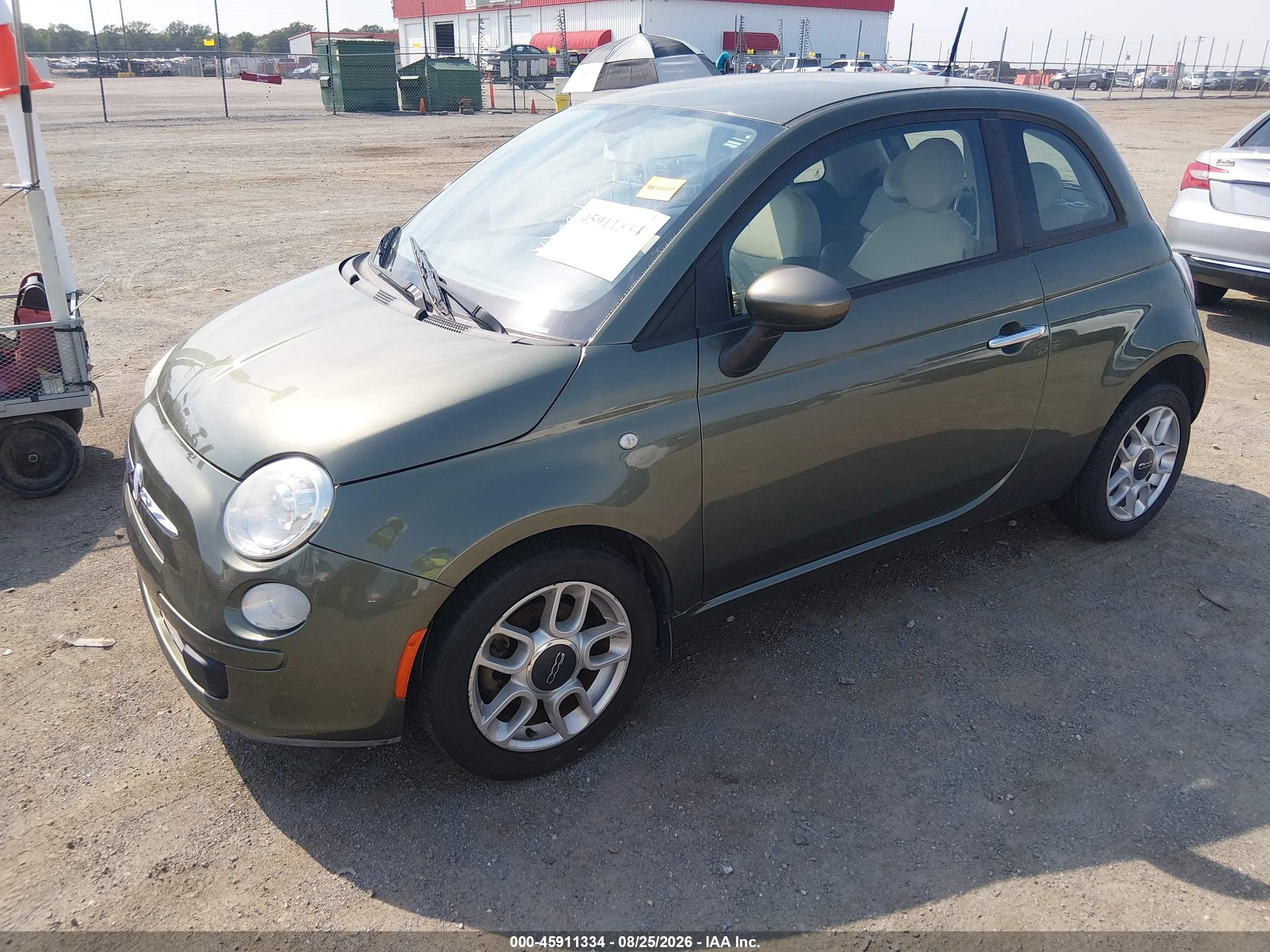2012 Fiat 500 Pop Green vin: 3C3CFFAR0CT381274