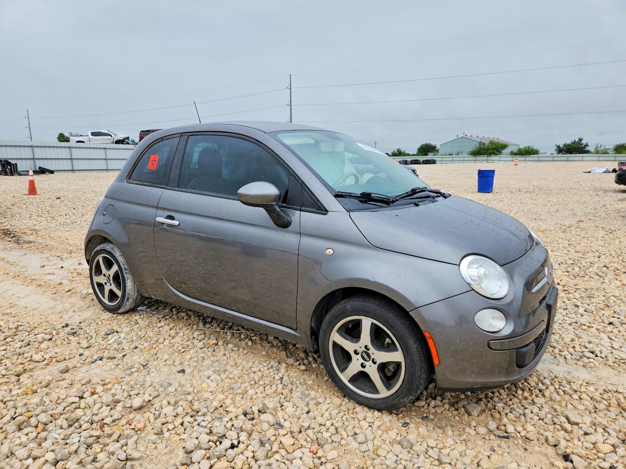 2012 Fiat 500 Gray vin: 3C3CFFAR0CT385129