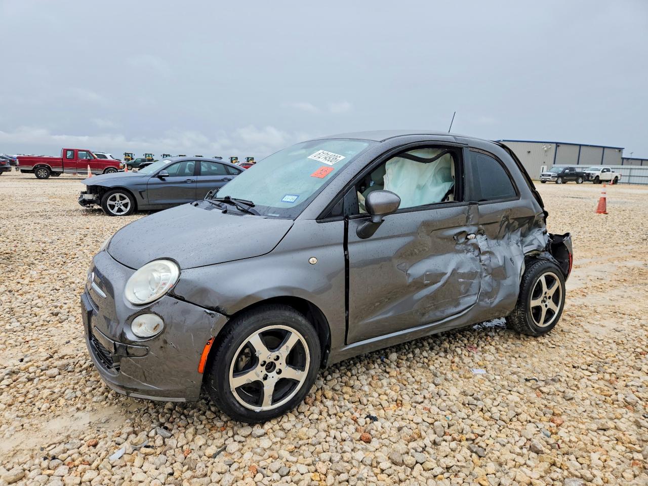2012 Fiat 500 Gray vin: 3C3CFFAR0CT385129