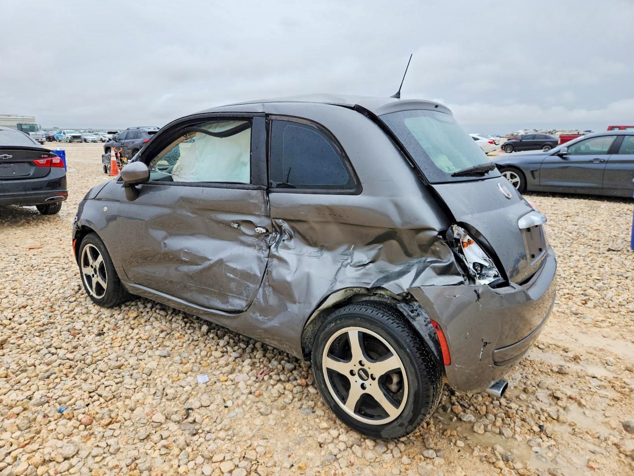 2012 Fiat 500 Gray vin: 3C3CFFAR0CT385129