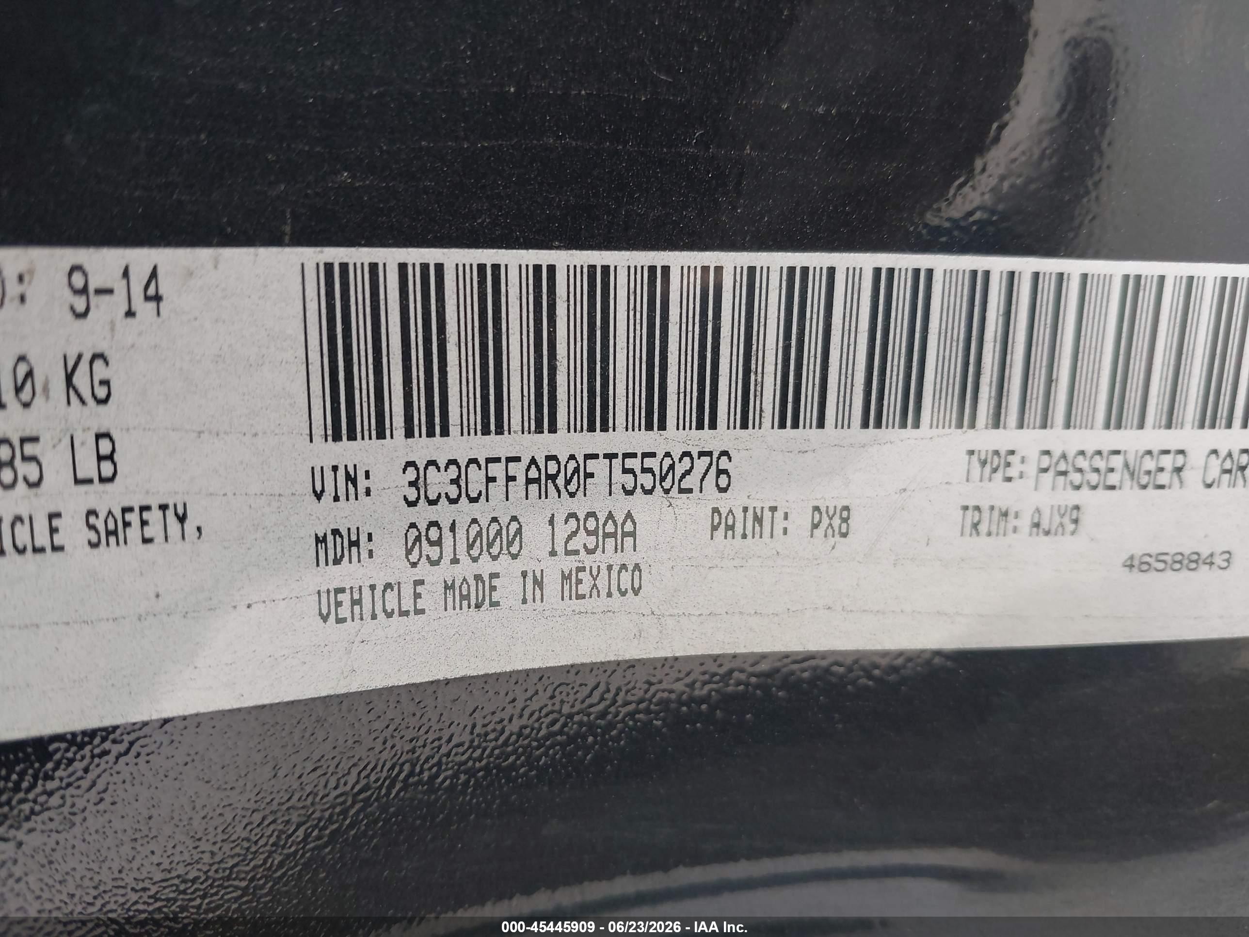 2015 Fiat 500 Pop Black vin: 3C3CFFAR0FT550276
