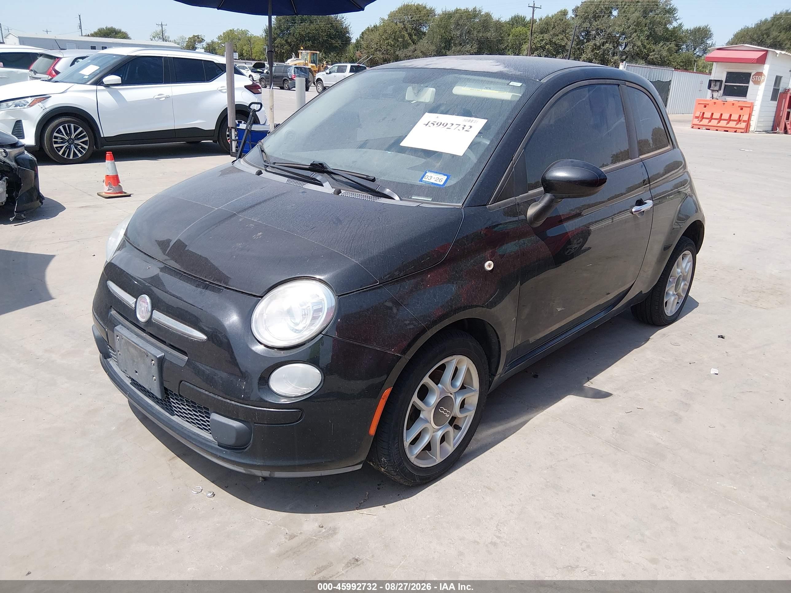 2012 Fiat 500 Pop Black vin: 3C3CFFAR1CT319544