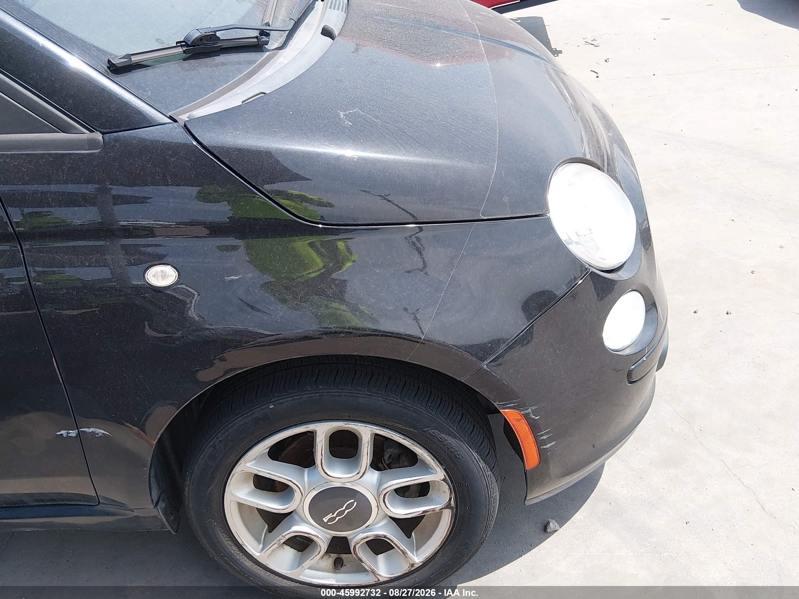 2012 Fiat 500 Pop Black vin: 3C3CFFAR1CT319544