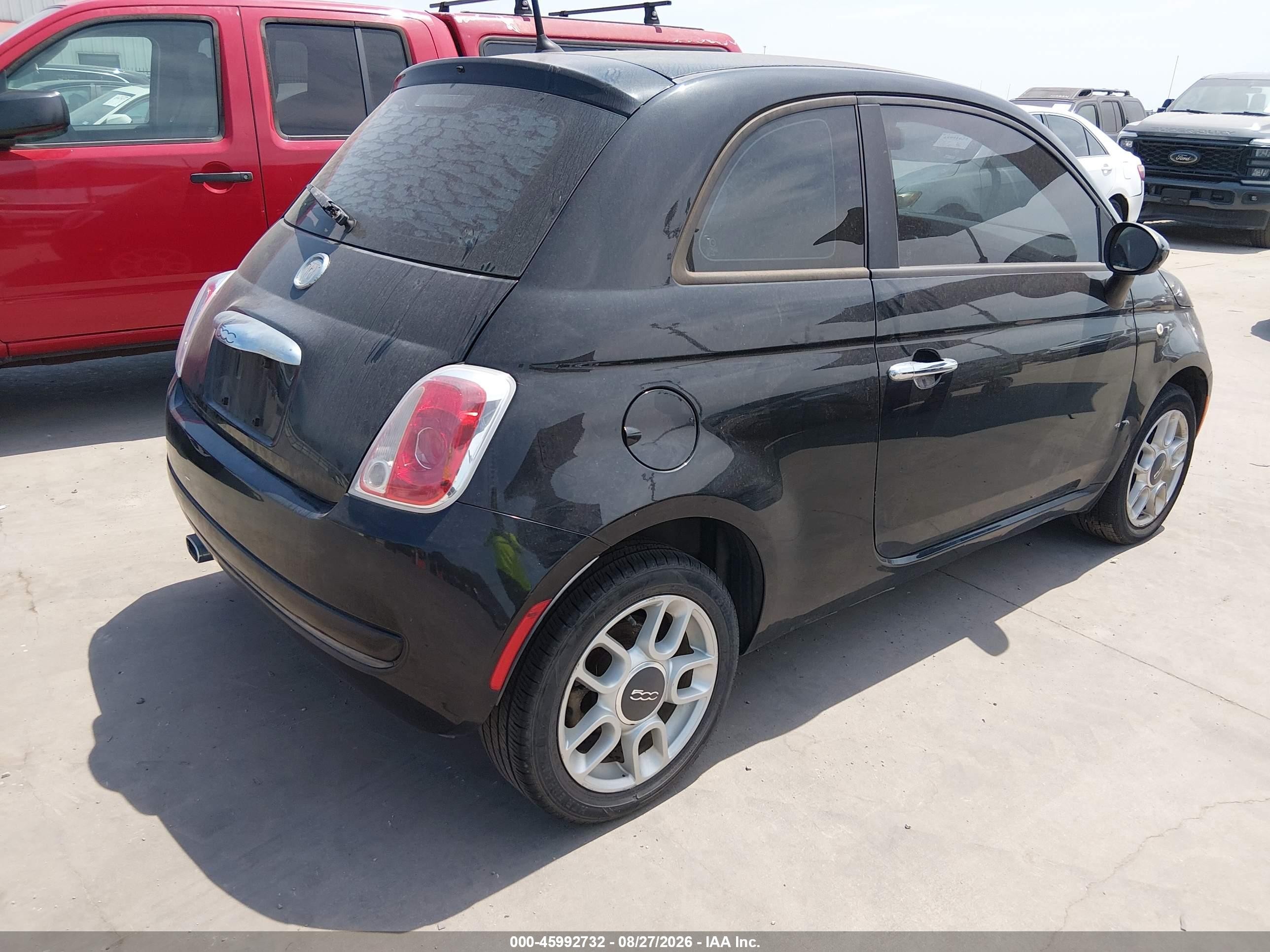 2012 Fiat 500 Pop Black vin: 3C3CFFAR1CT319544