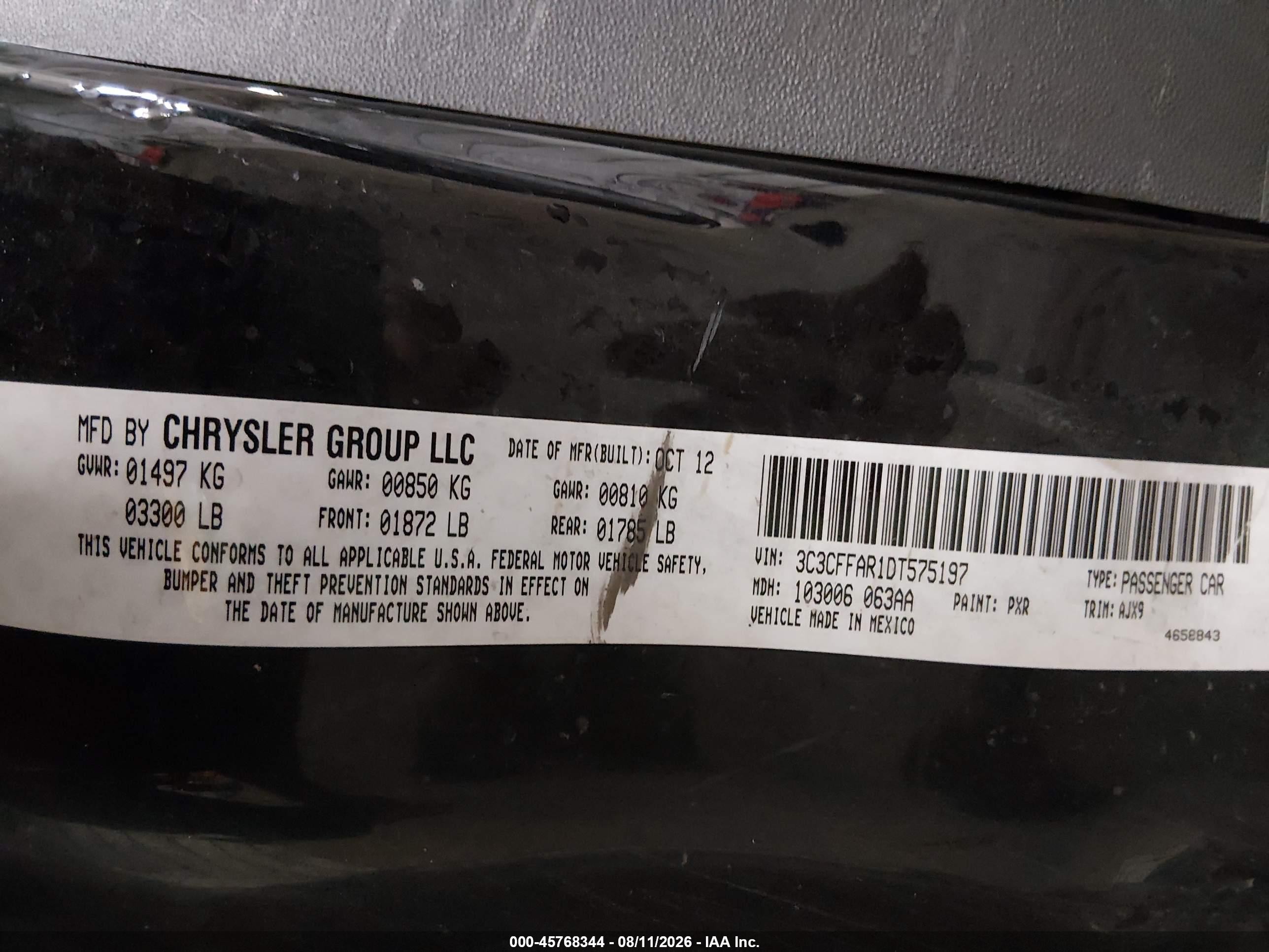 2013 Fiat 500 Pop Black vin: 3C3CFFAR1DT575197