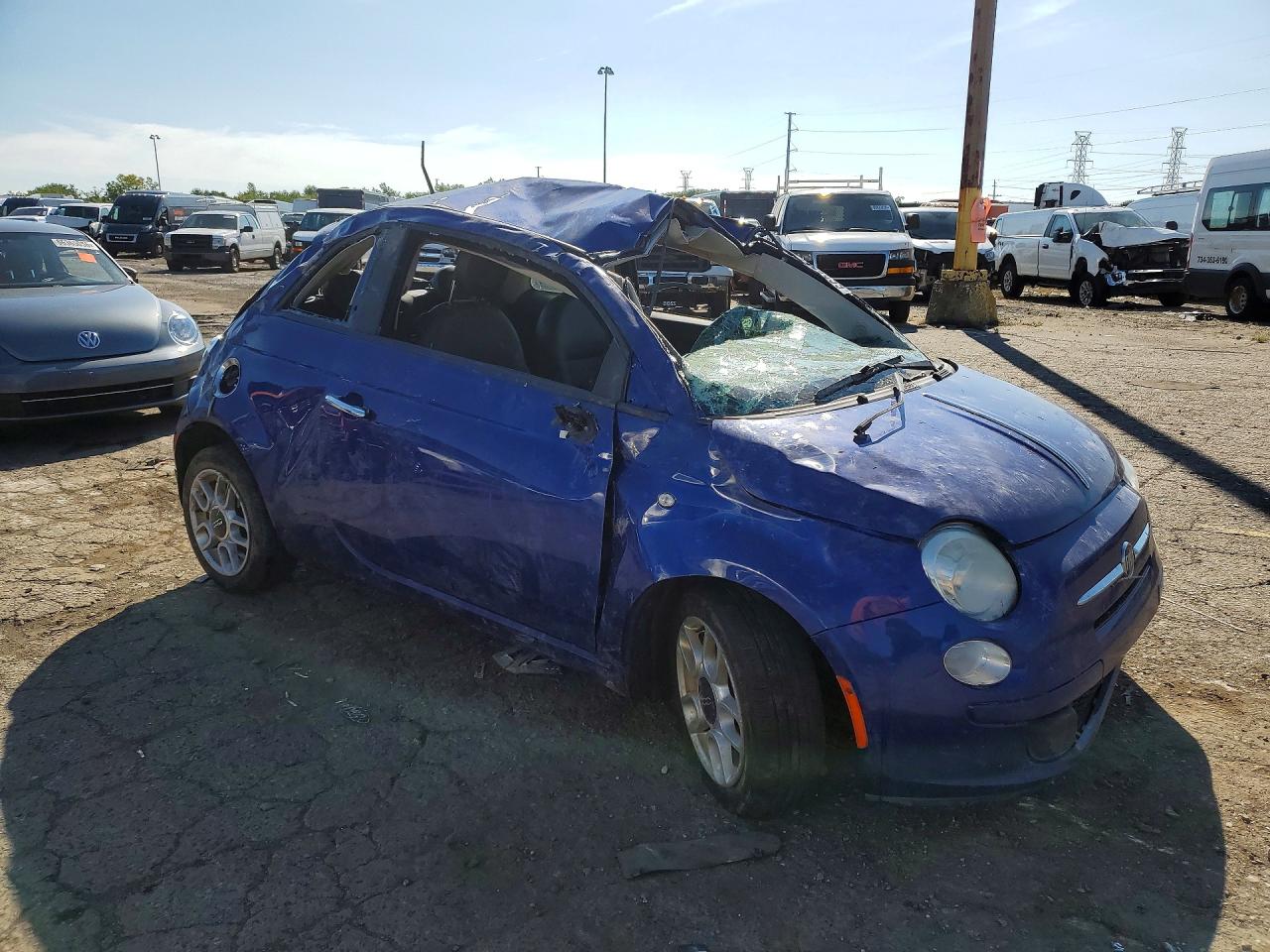 2013 Fiat 500 Pop Blue vin: 3C3CFFAR1DT689992