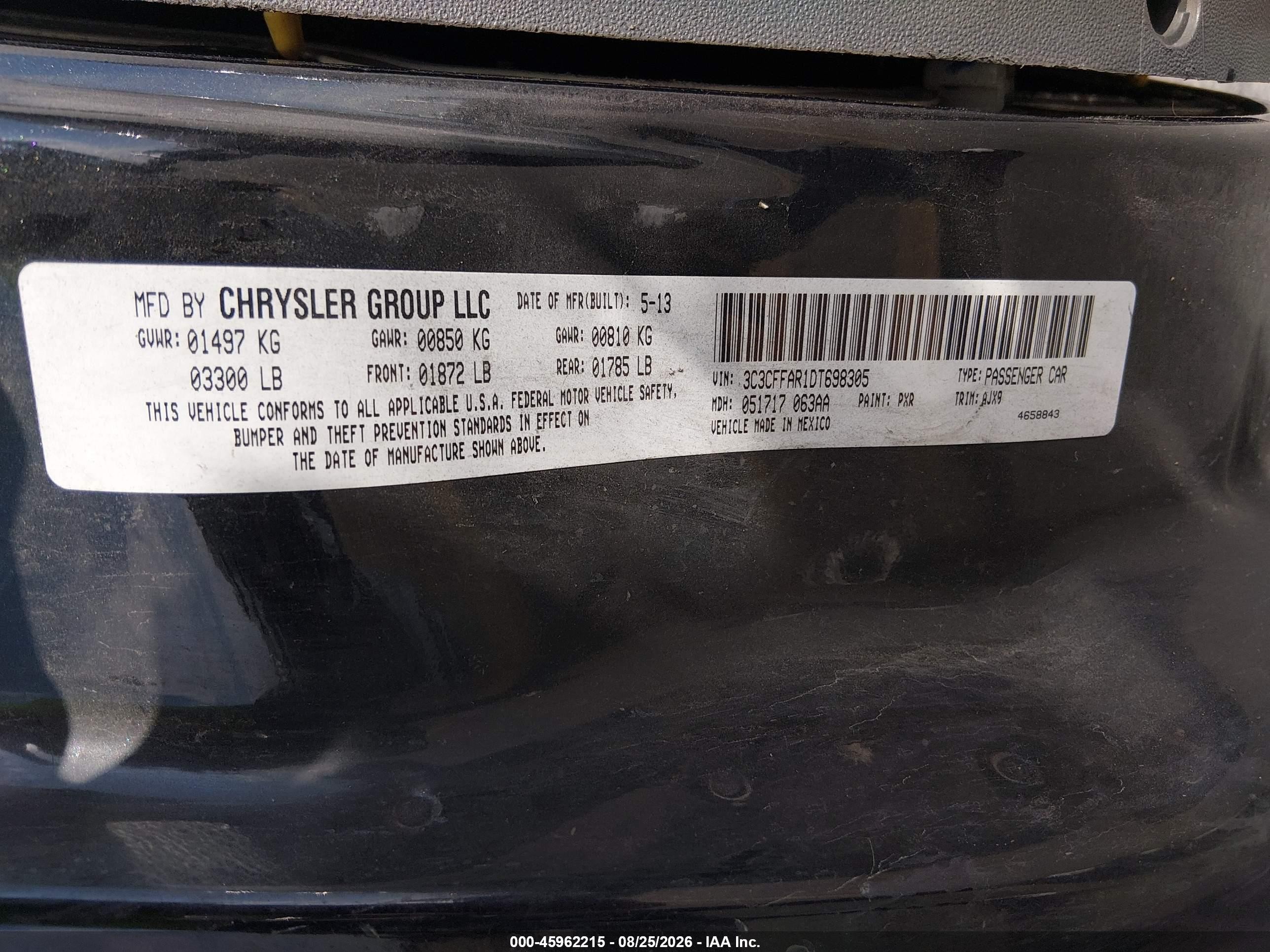 2013 Fiat 500 Pop Black vin: 3C3CFFAR1DT698305
