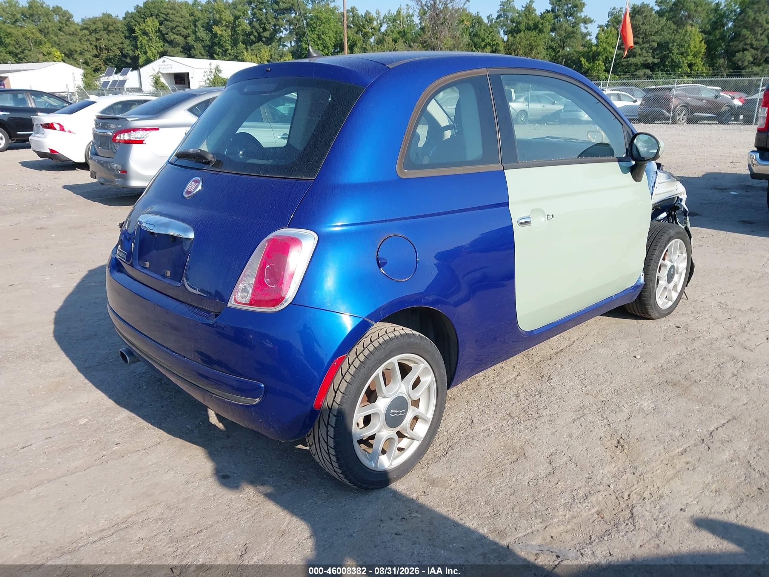 2012 Fiat 500 Pop Blue vin: 3C3CFFAR2CT381082